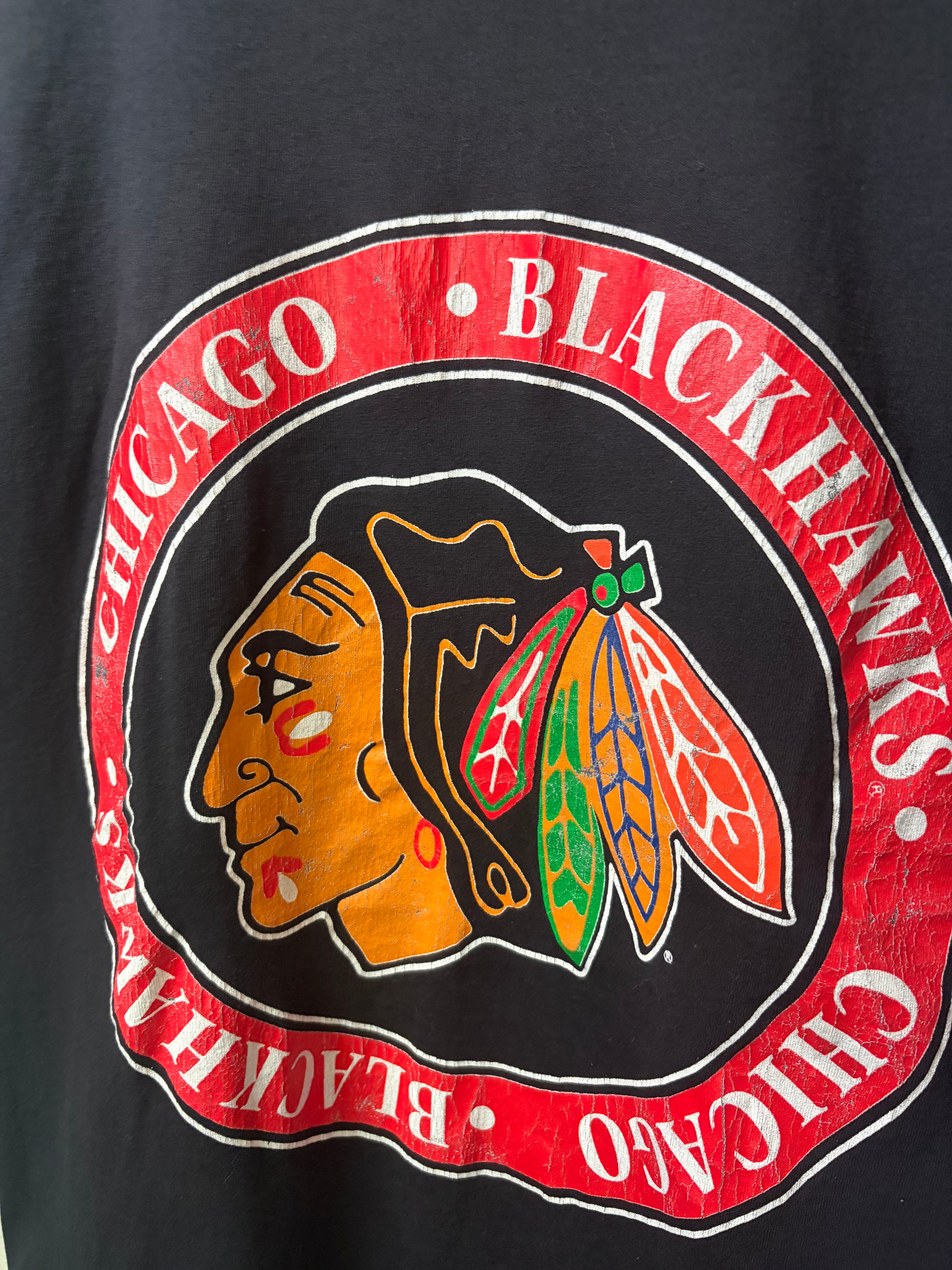 Vintage Blackhawks Nutmeg T Shirt (L)