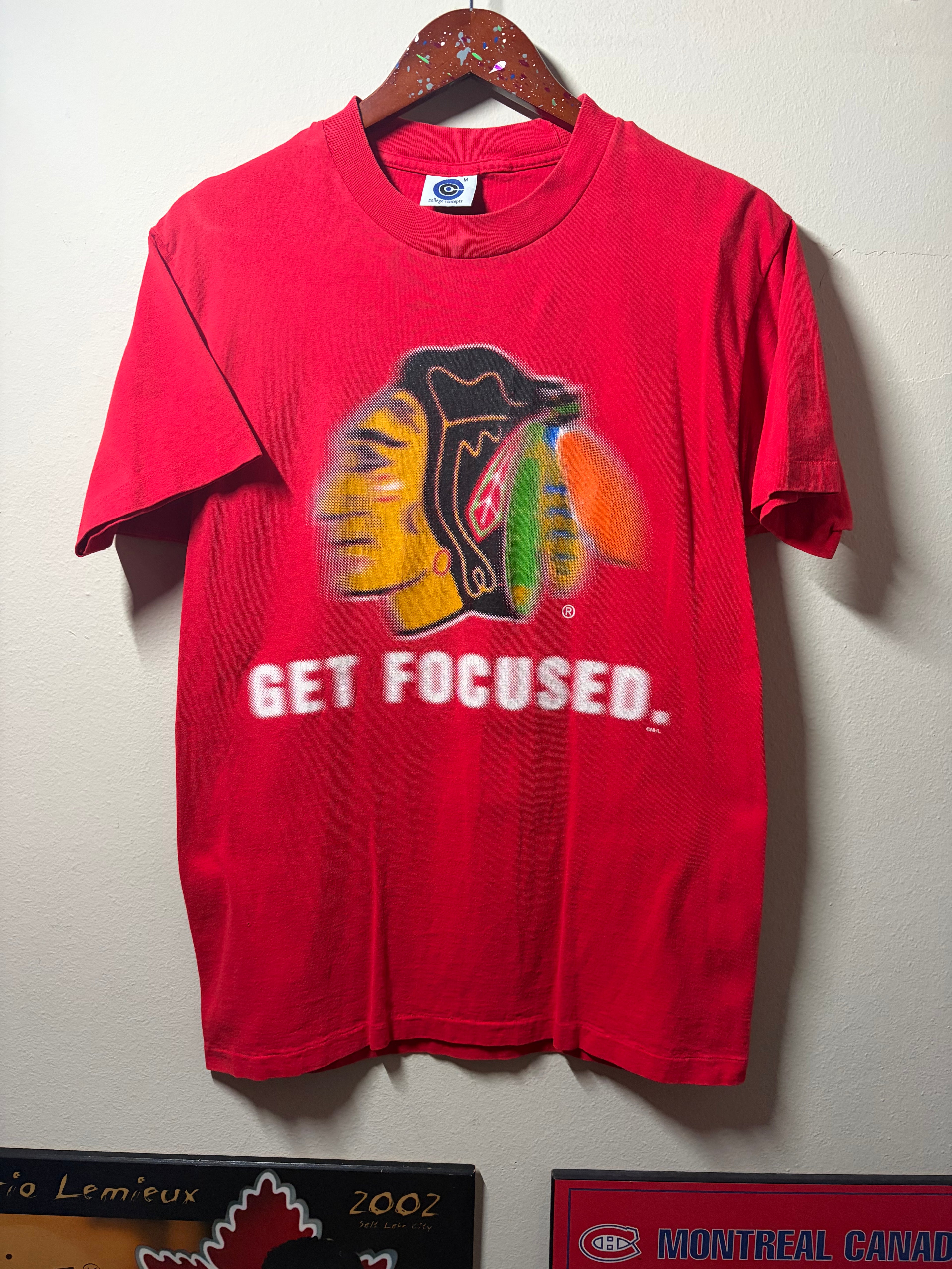 Vintage Blackhawks “Get Focused” T Shirt (Medium)