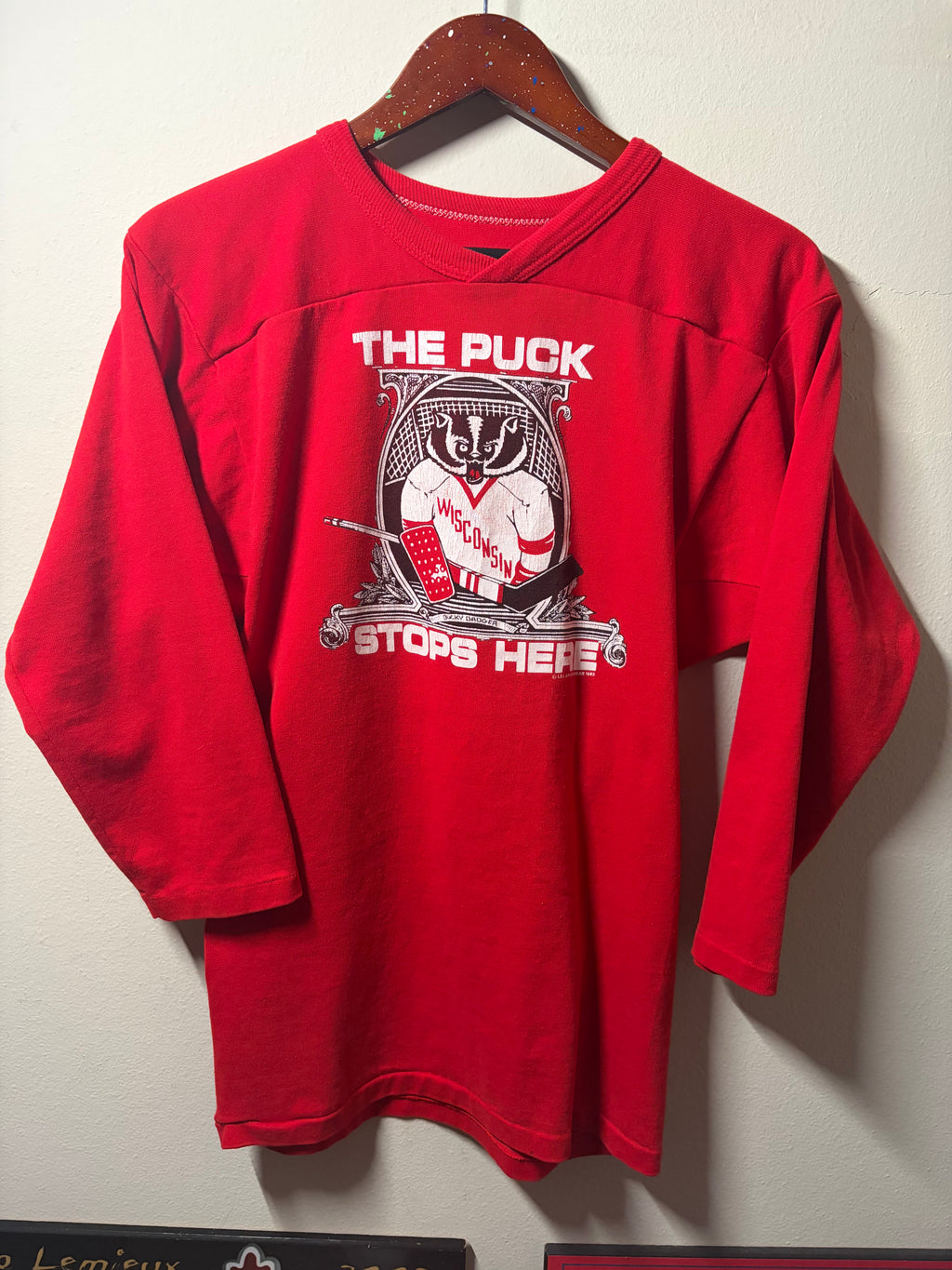 Vintage 1983 Wisconsin Badgers NCAA 3/4 Sleeve T Shirt