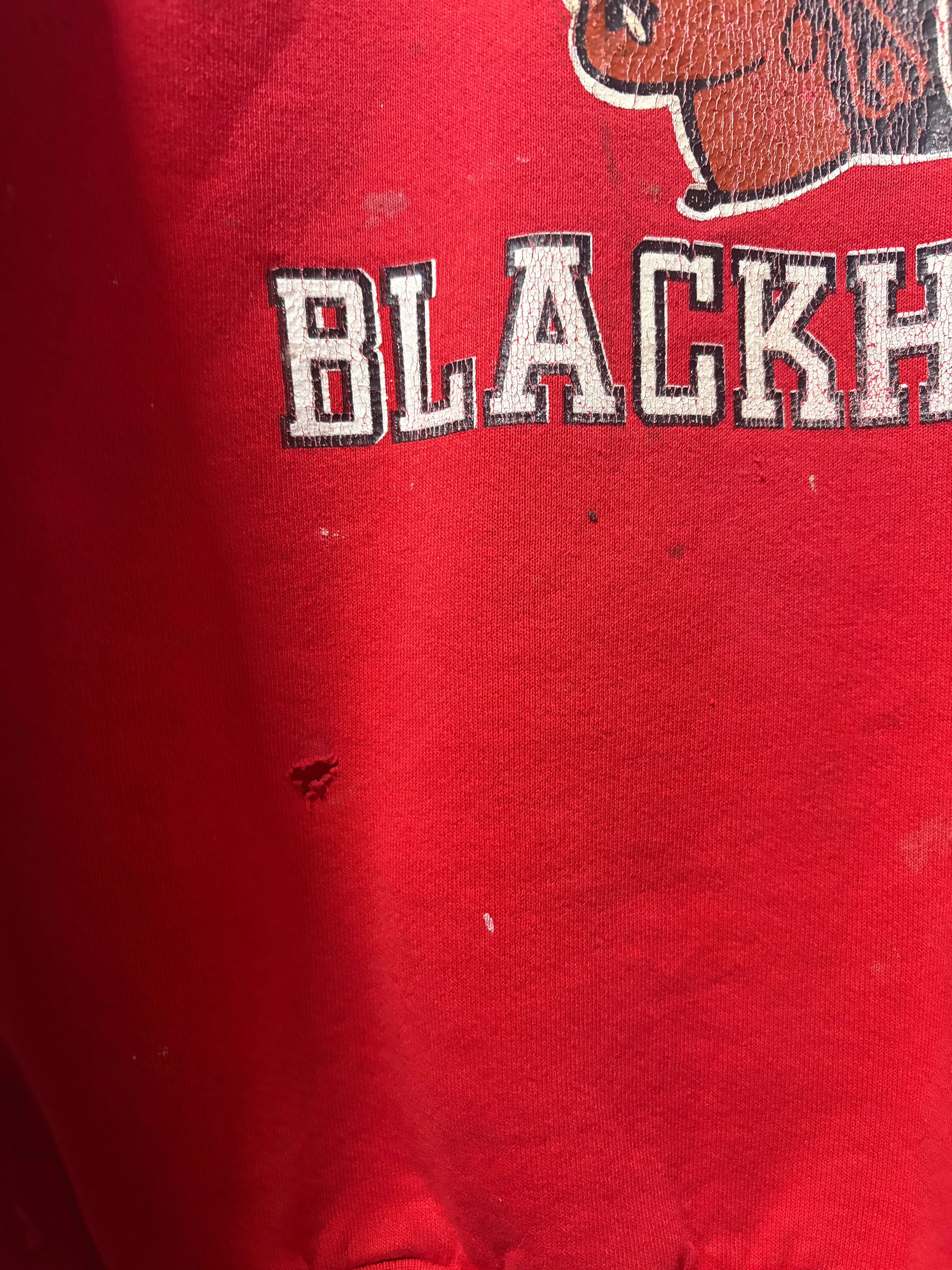 Vintage Blackhawks Painted/Distressed Crewneck Sweater (XL)