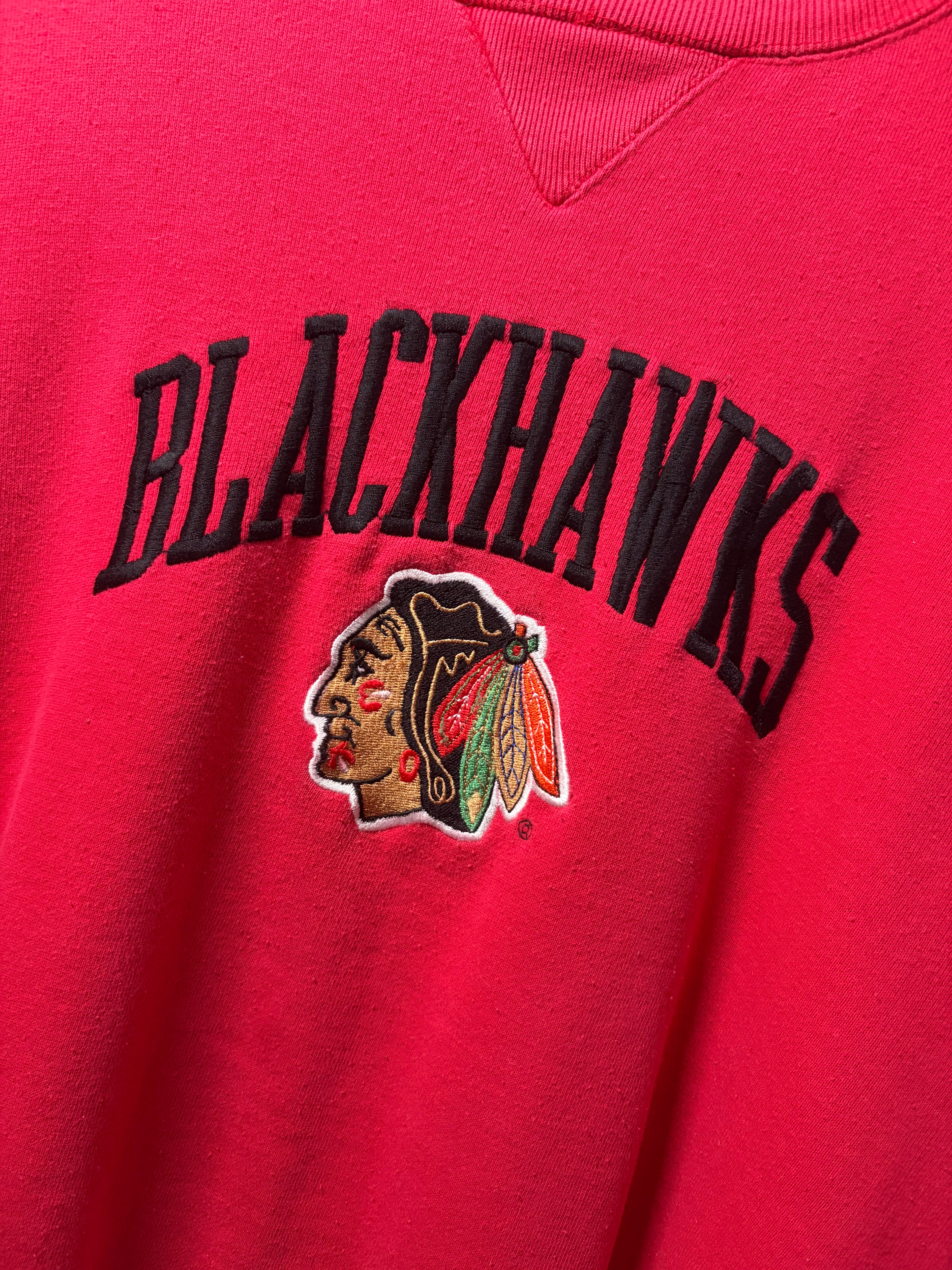 Vintage Blackhawks Logo7 Crewneck Sweater (Large)