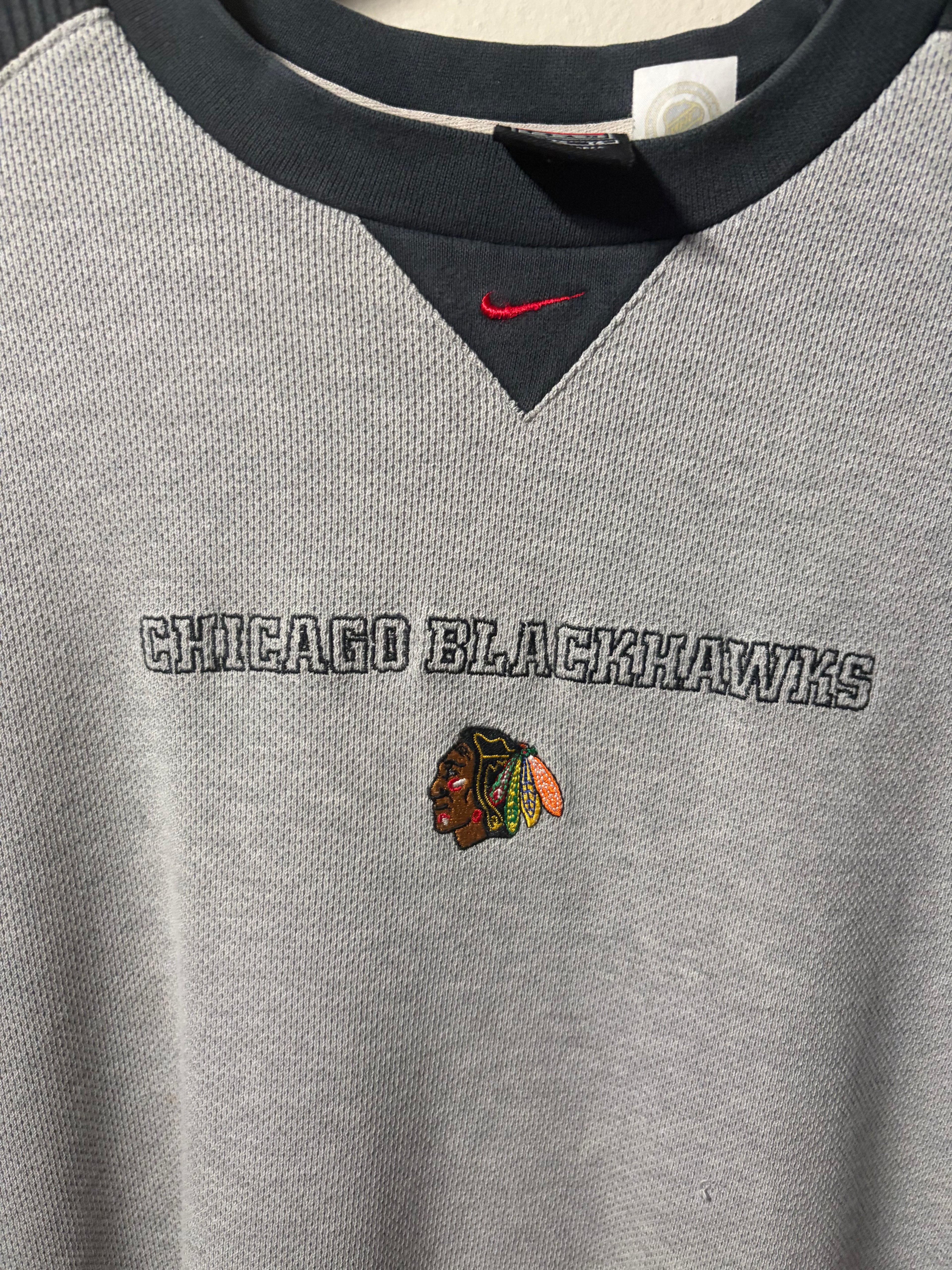 Vintage Blackhawks Nike Thermal Crewneck Sweater (XL)