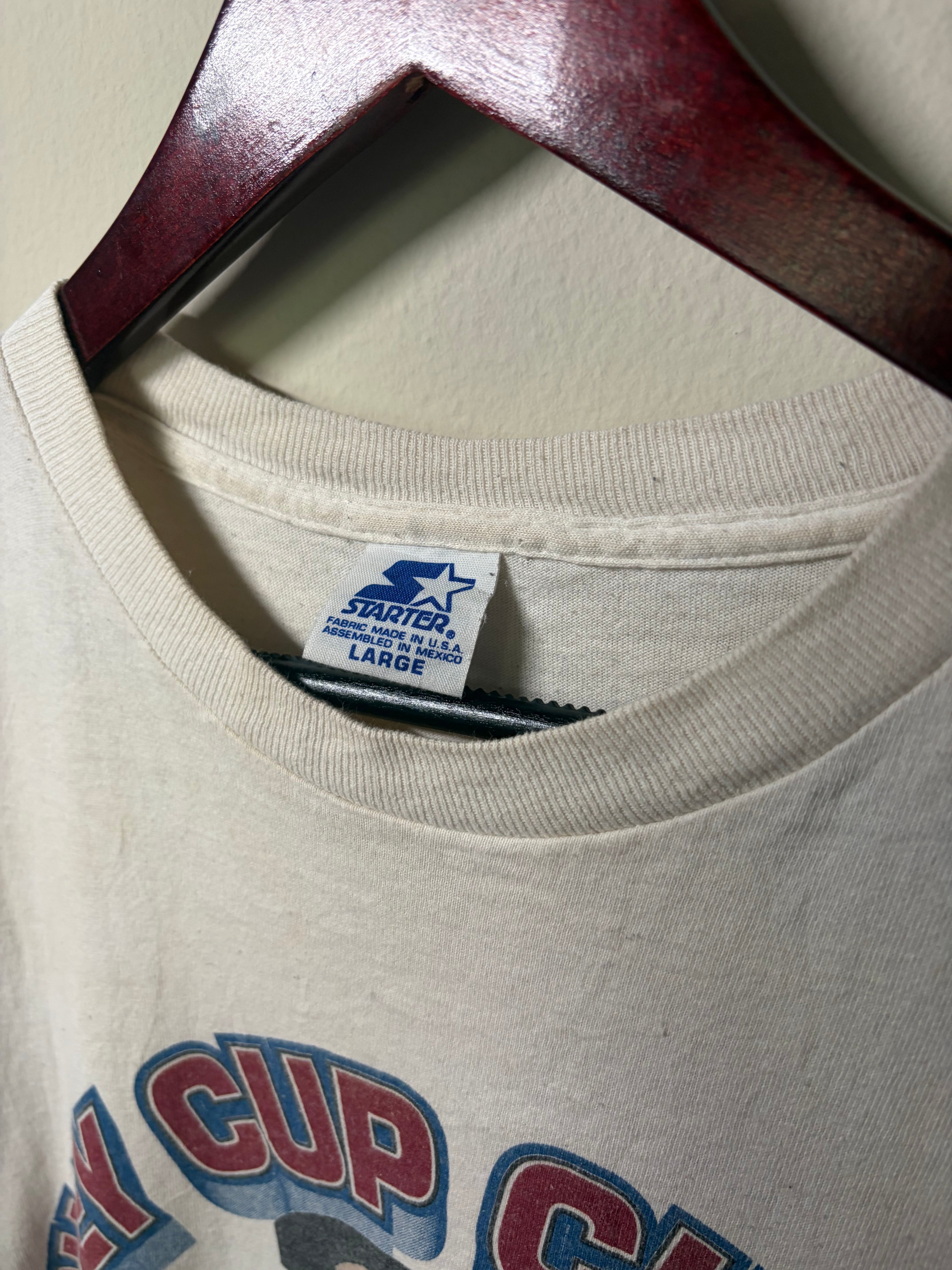 Vintage Colorado Avalanche 1996 Stanley Cup Champs Starter T Shirt (L)