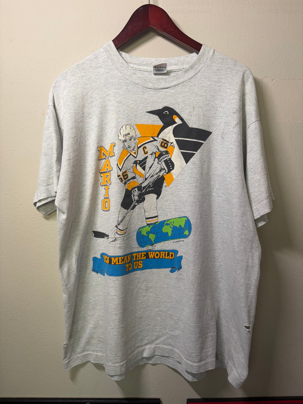 Vintage Mario Lemieux Penguins Tribute T Shirt (XL)