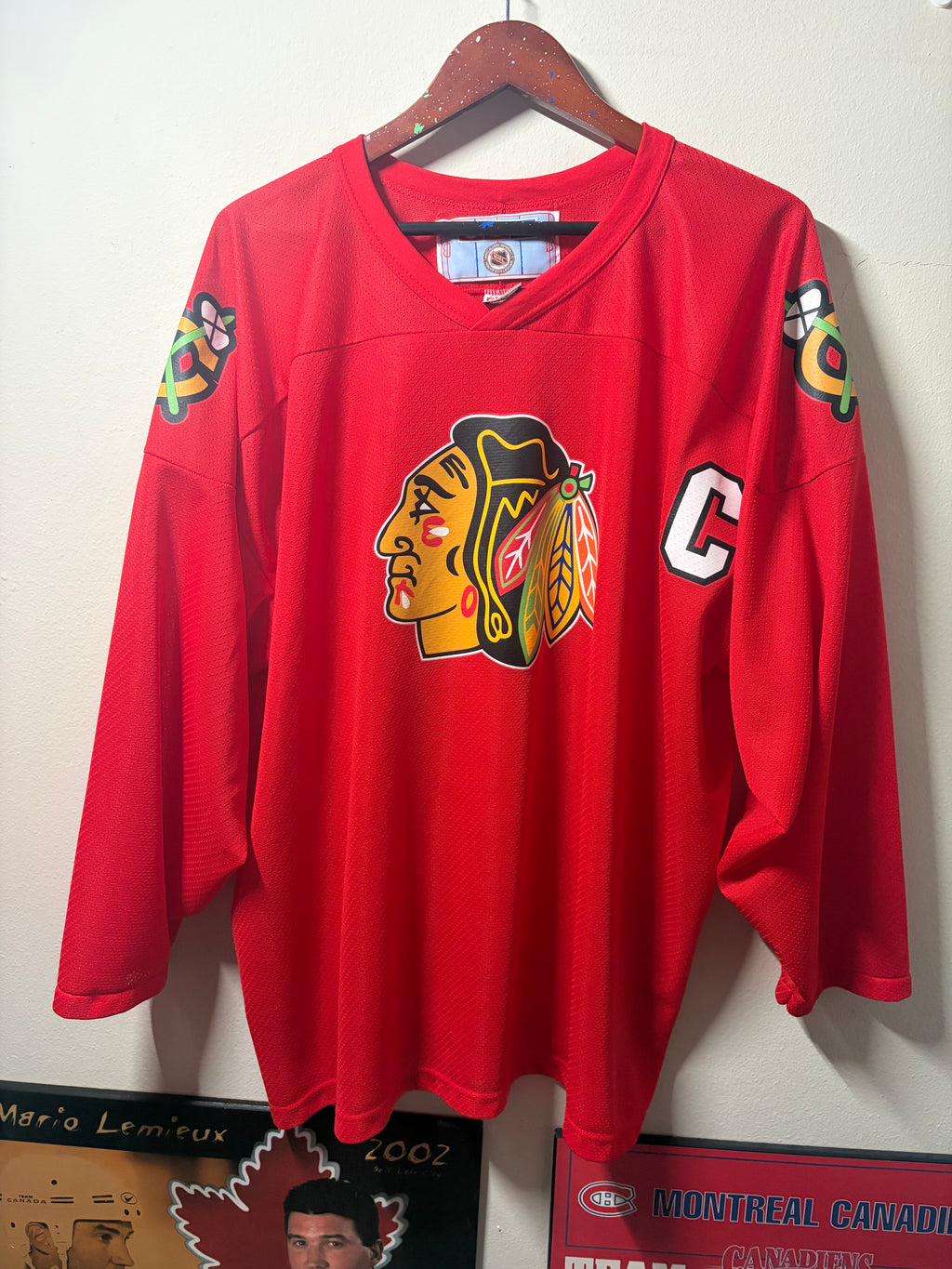 Vintage Blackhawks Chris Chelios #7 CCM Practice Jersey (XXL)