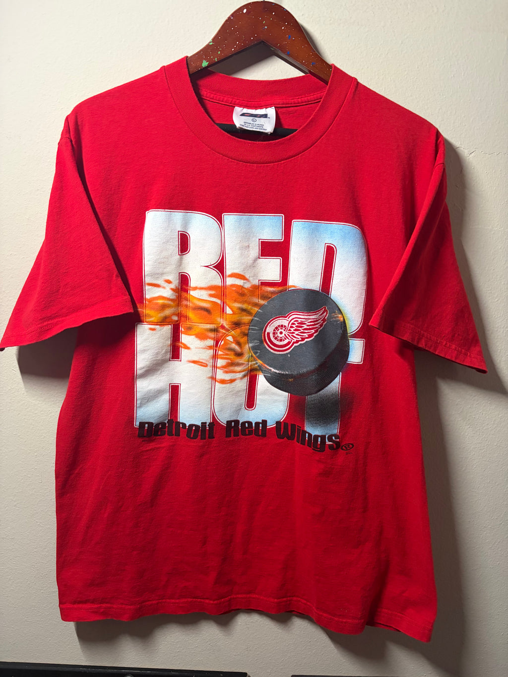 Vintage Detroit Red Wings T Shirt (Large)