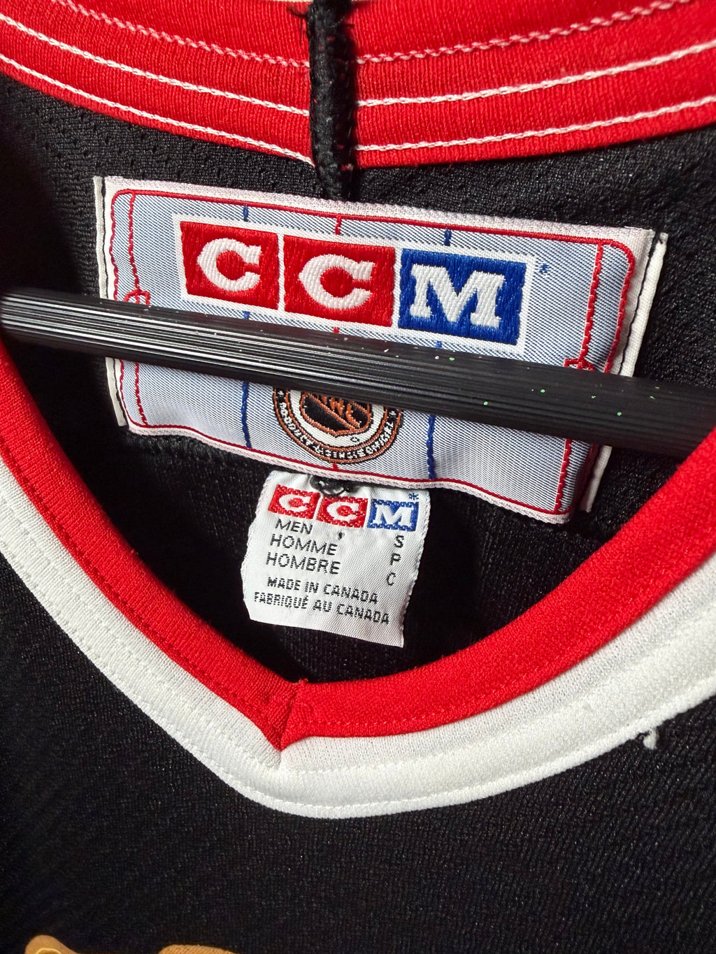 Vintage Blackhawks CCM Black Jersey (Small)