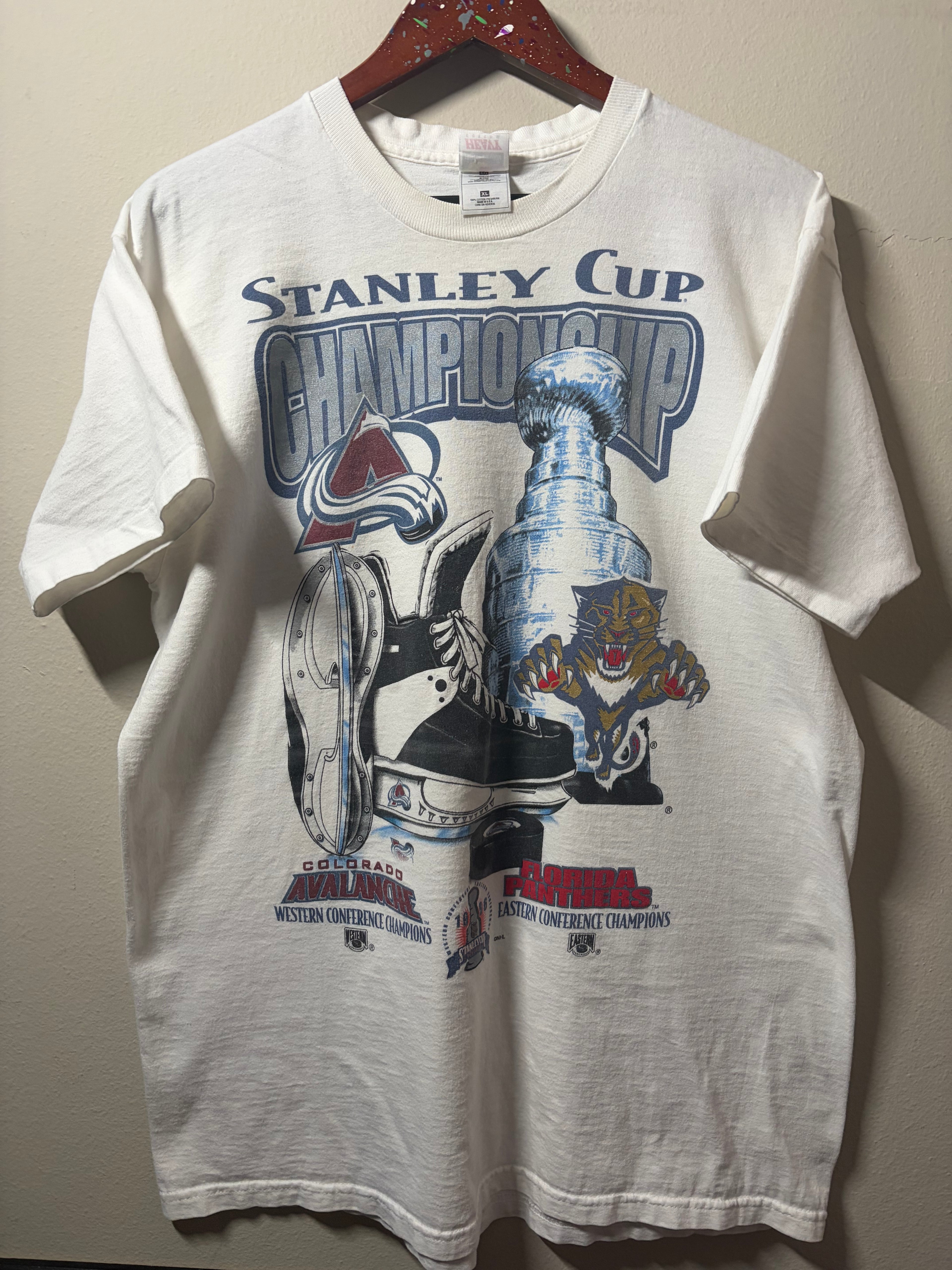 Vintage 1996 Avalanche/Panthers Stanley Cup Final T Shirt (XL)