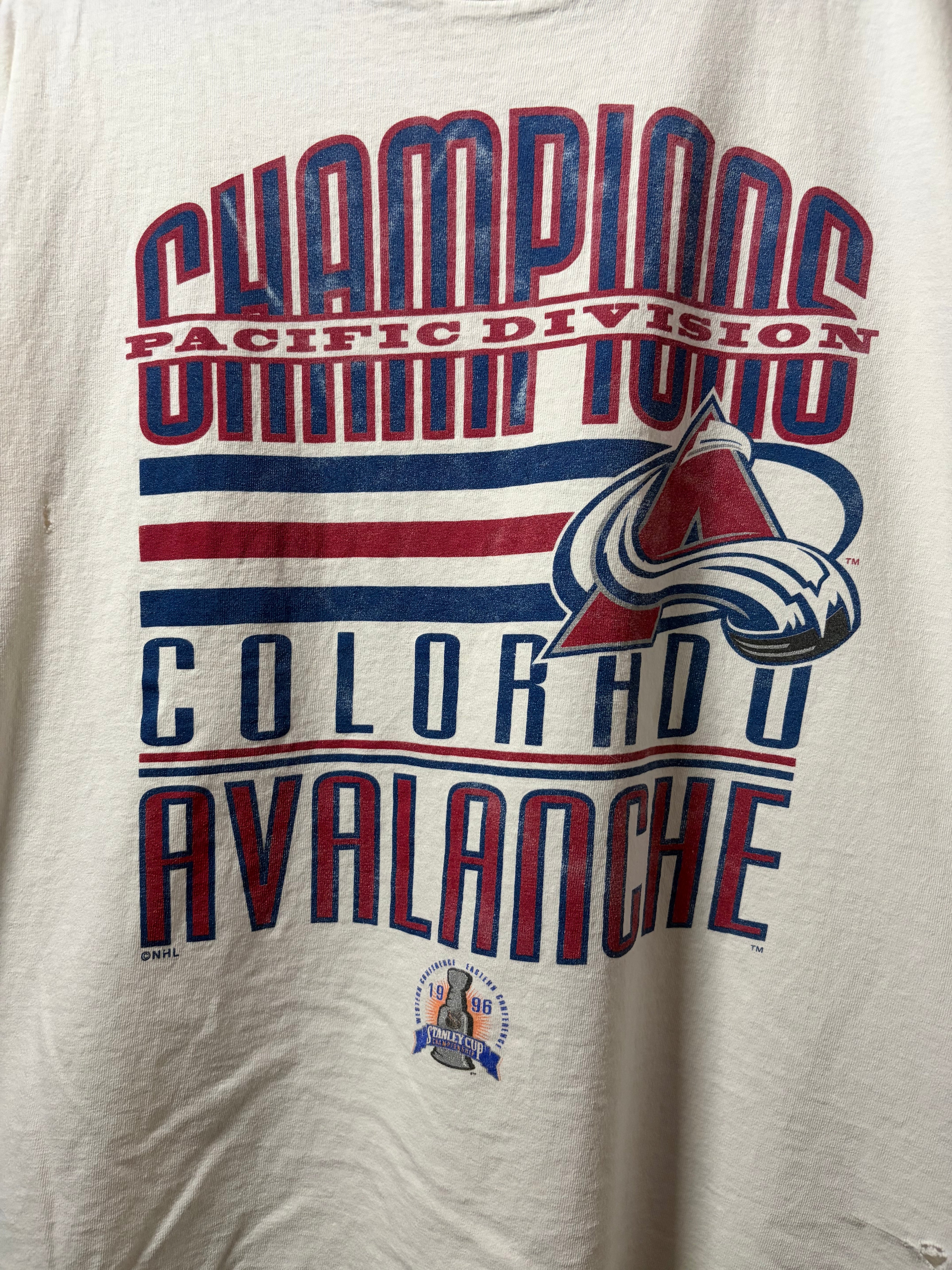Vintage 1996 Colorado Avalanche Division Champs T Shirt (XL)