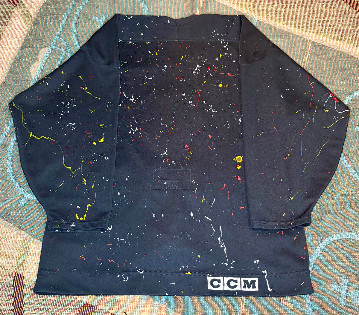 Vintage Blackhawks Custom “Splatter” Authentic CCM Practice Jersey