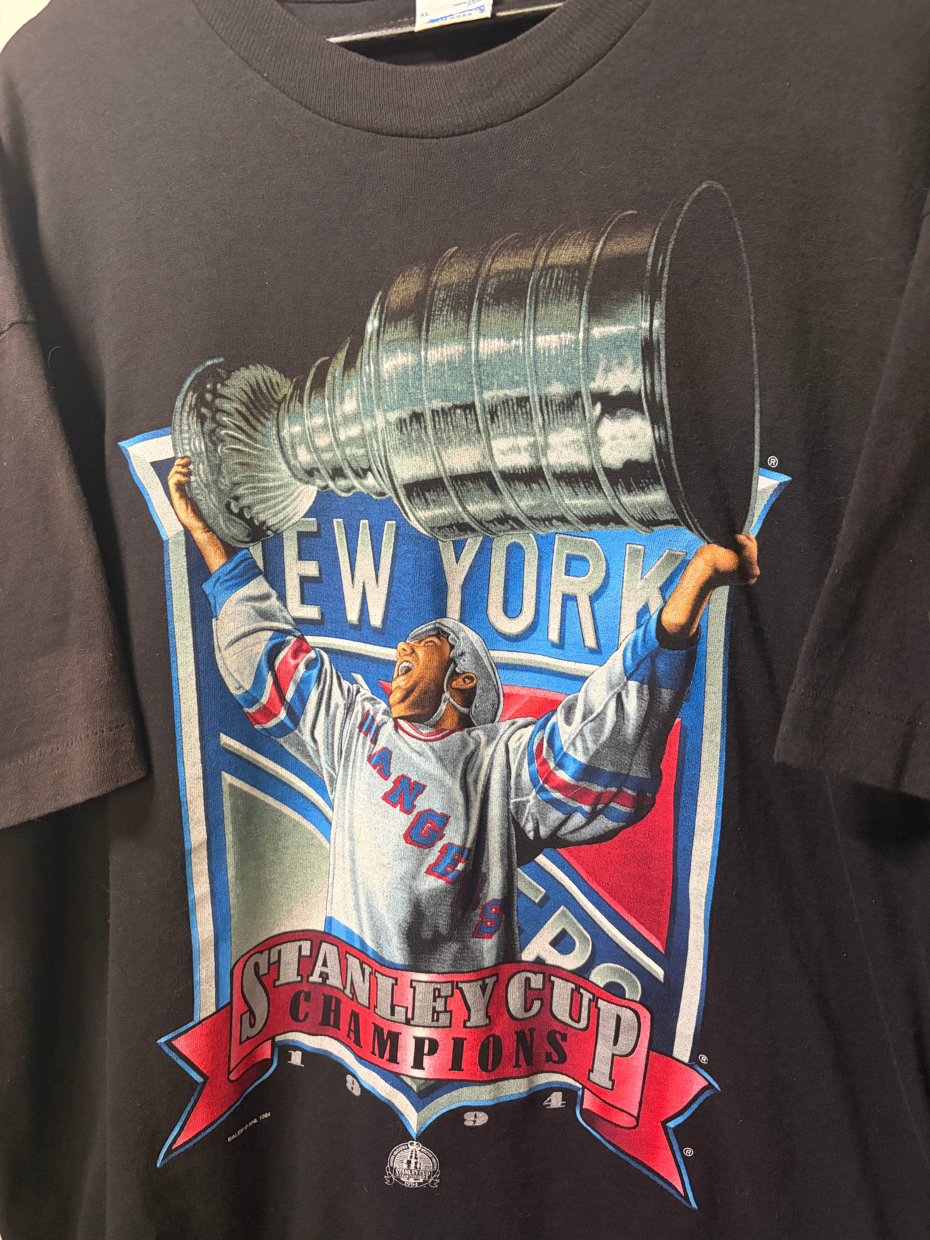 Vintage New York Rangers 1994 Stanley Cup Salem Sportswear T Shirt (XL)