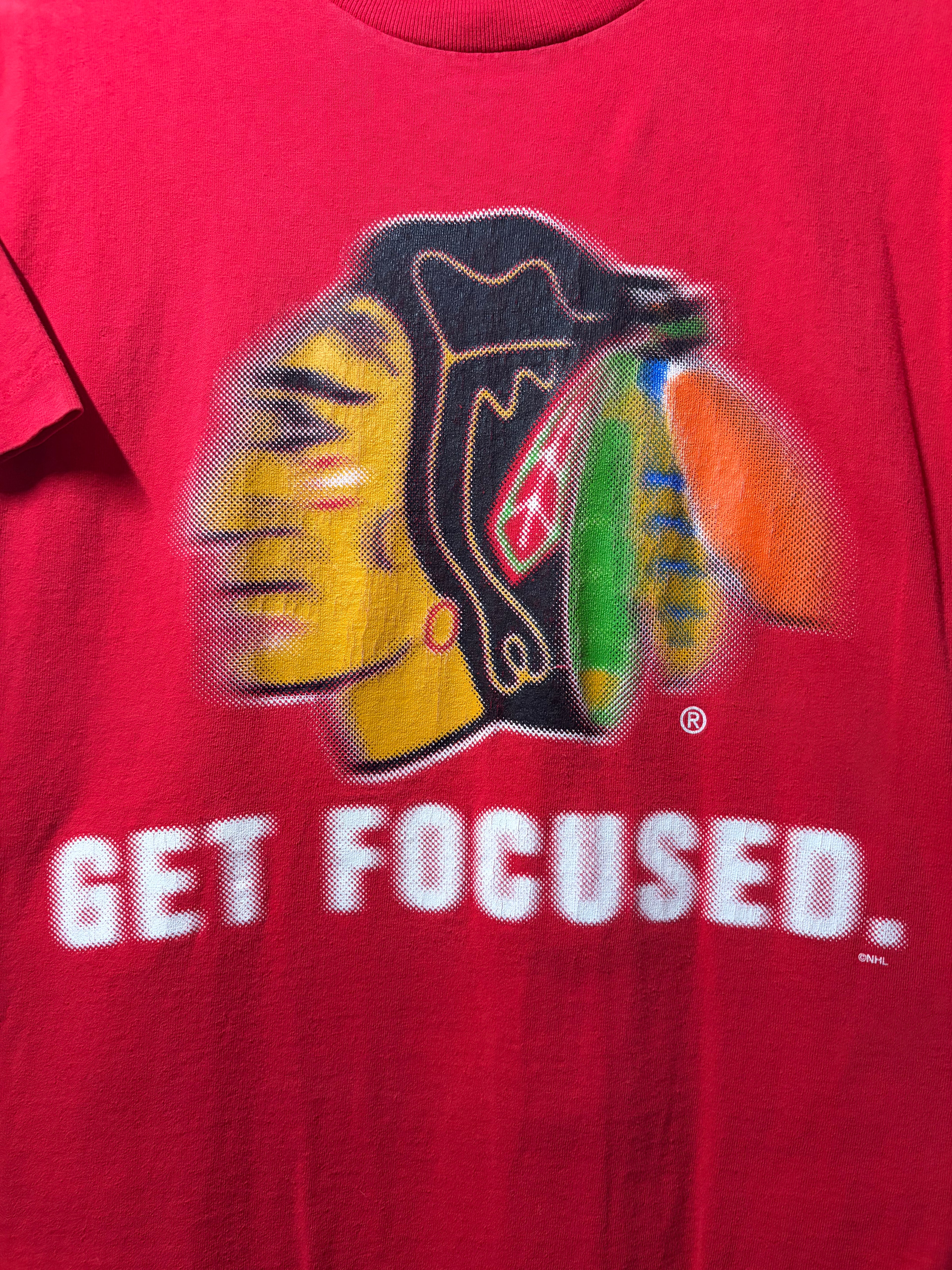 Vintage Blackhawks “Get Focused” T Shirt (Medium)