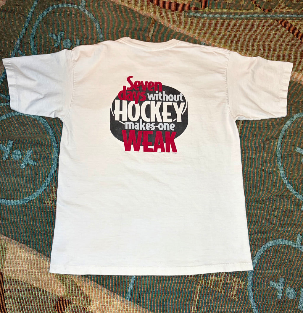 Vintage “Makes One Weak” Hockey T Shirt