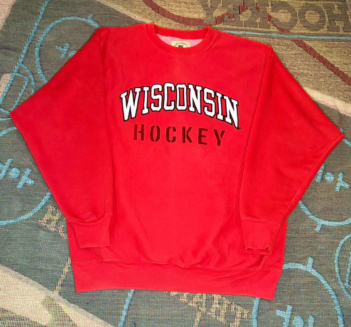 Y2K Wisconsin Hockey Crewneck Sweater