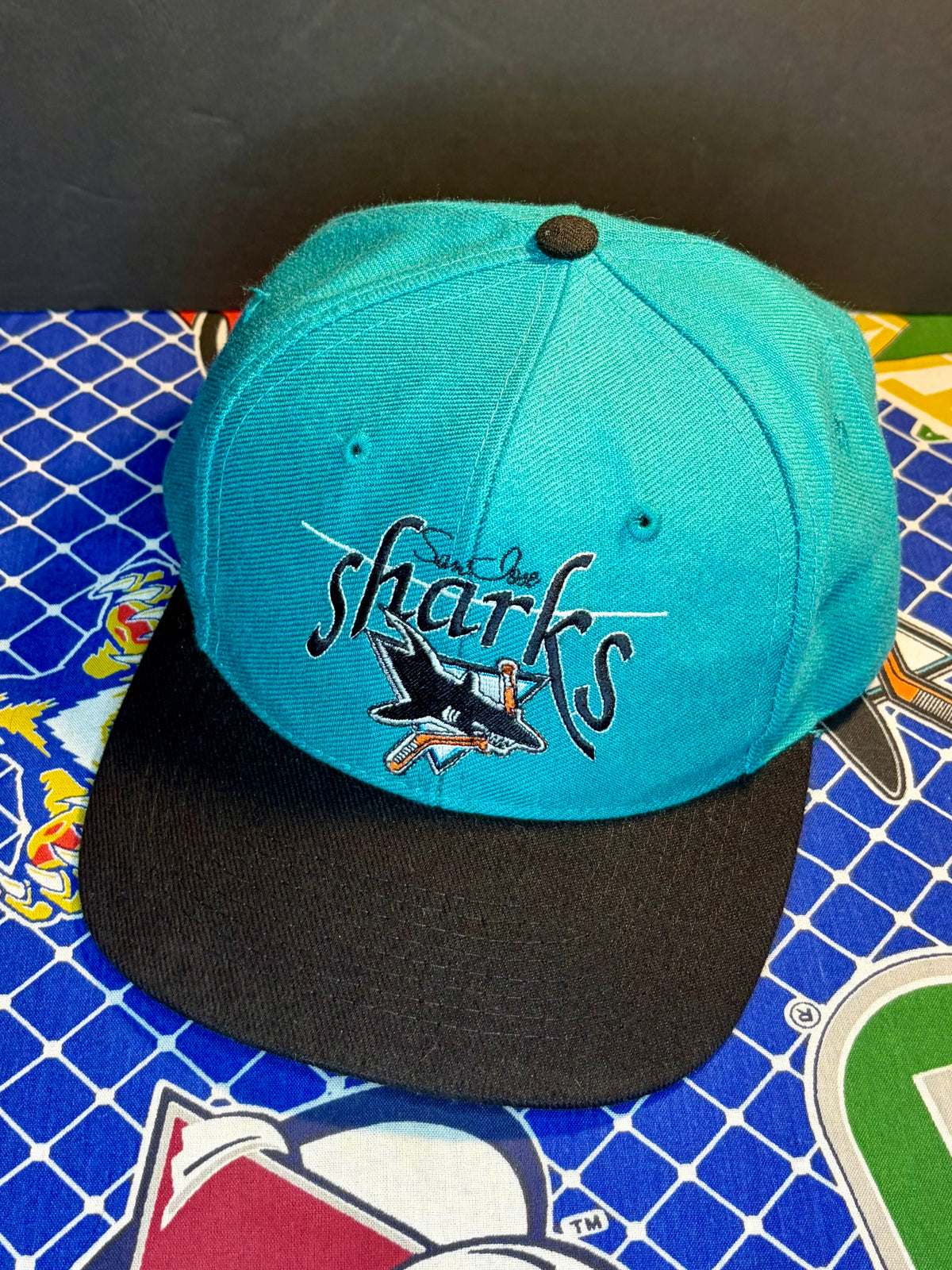 Vintage SJ Sharks The Game Snapback Hat