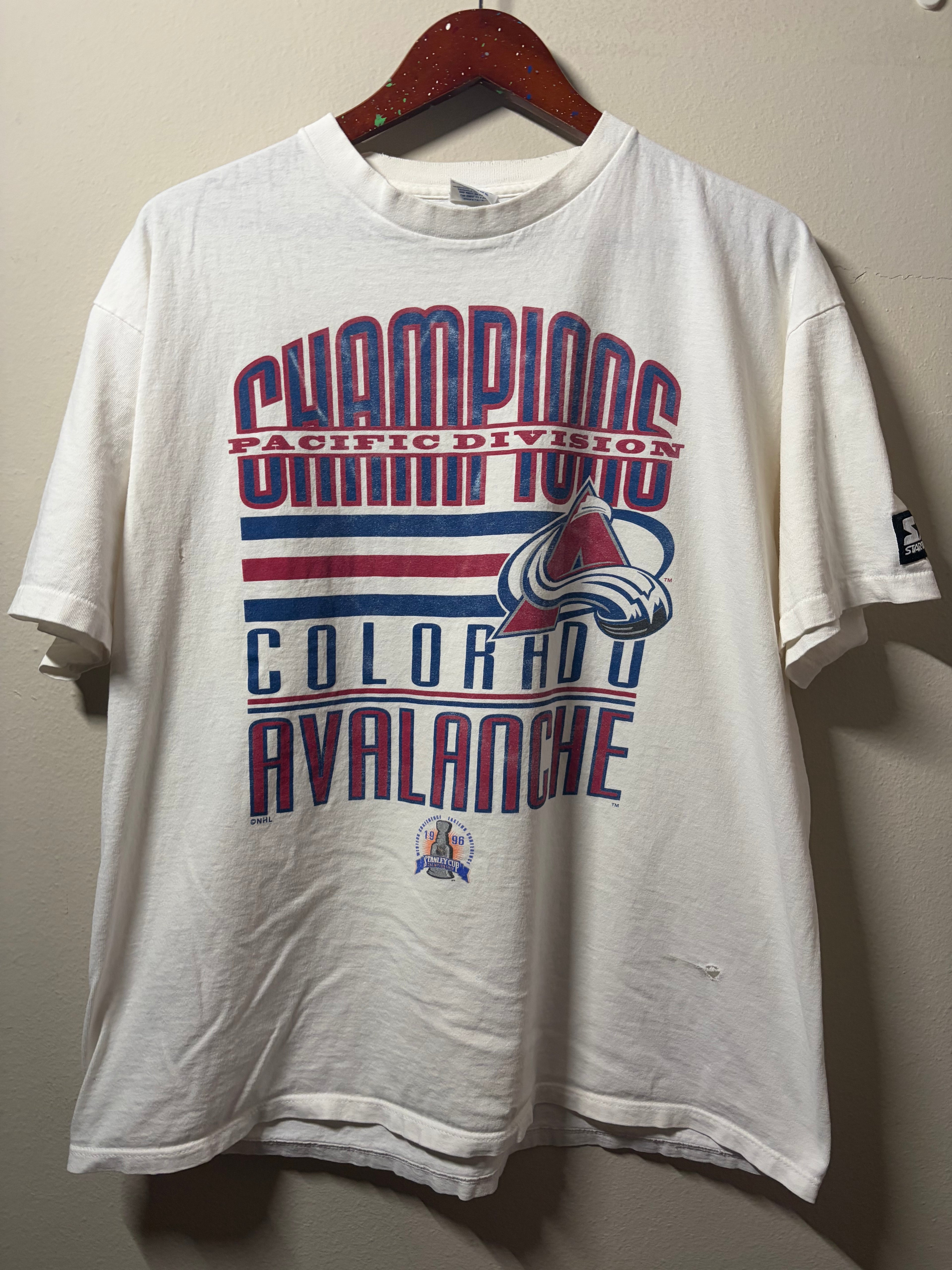 Vintage 1996 Colorado Avalanche Division Champs T Shirt (XL)