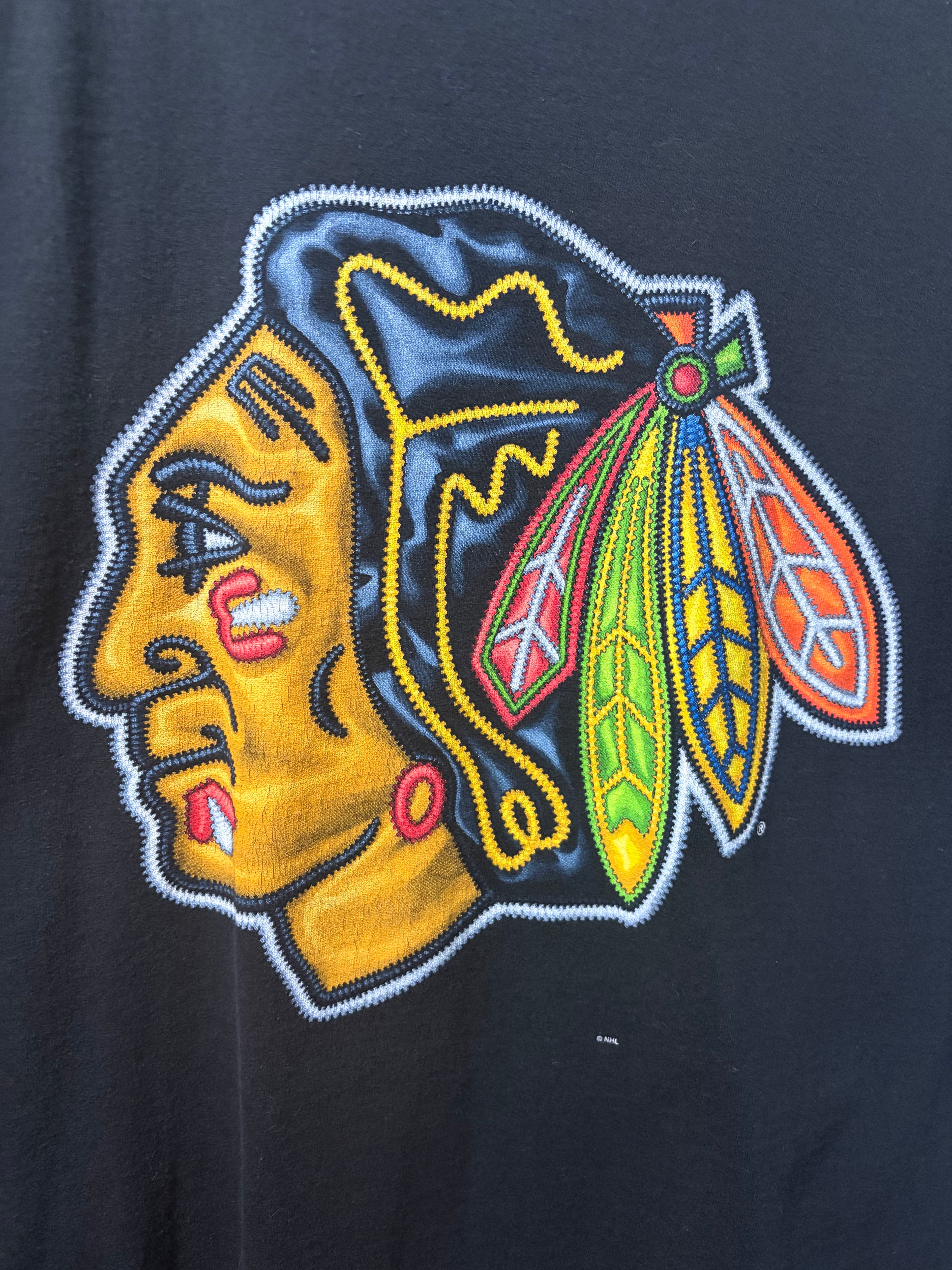 Vintage Blackhawks Pro Player “Realistic” Logo T Shirt (Large)