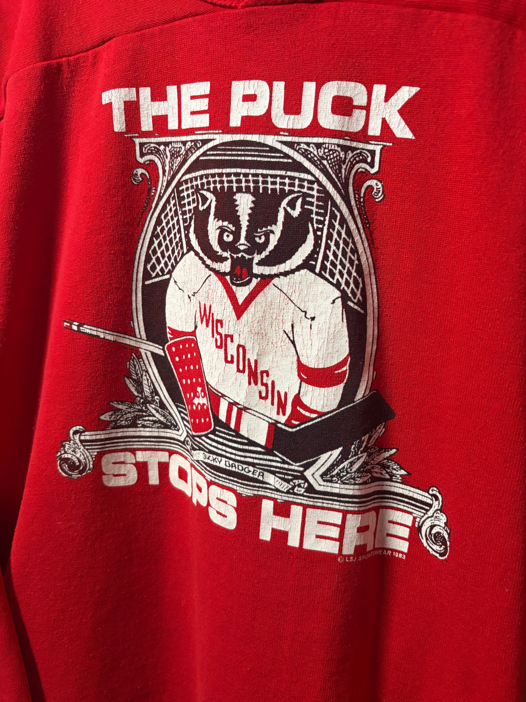 Vintage 1983 Wisconsin Badgers NCAA 3/4 Sleeve T Shirt