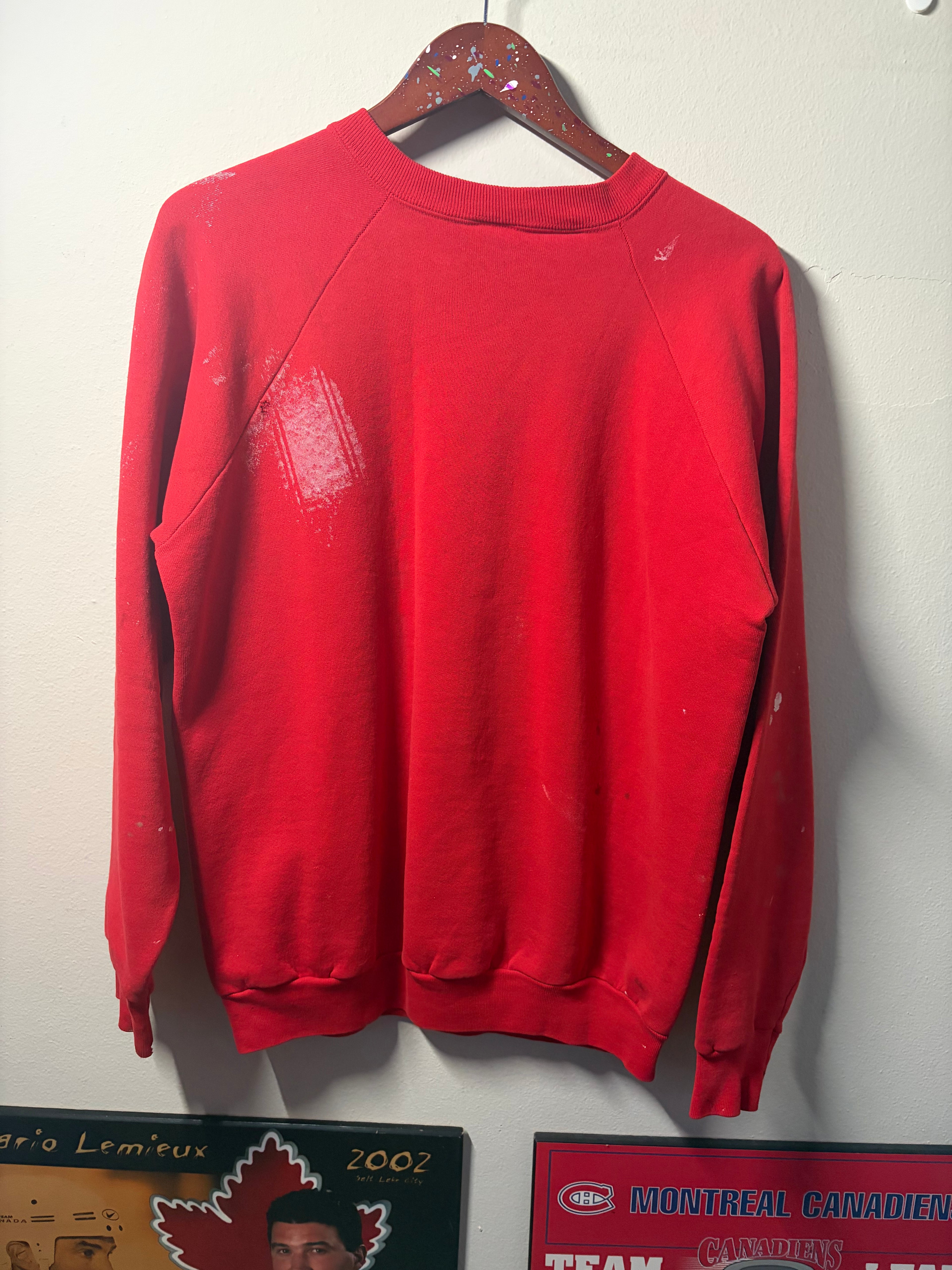 Vintage Blackhawks Painted/Distressed Crewneck Sweater (XL)