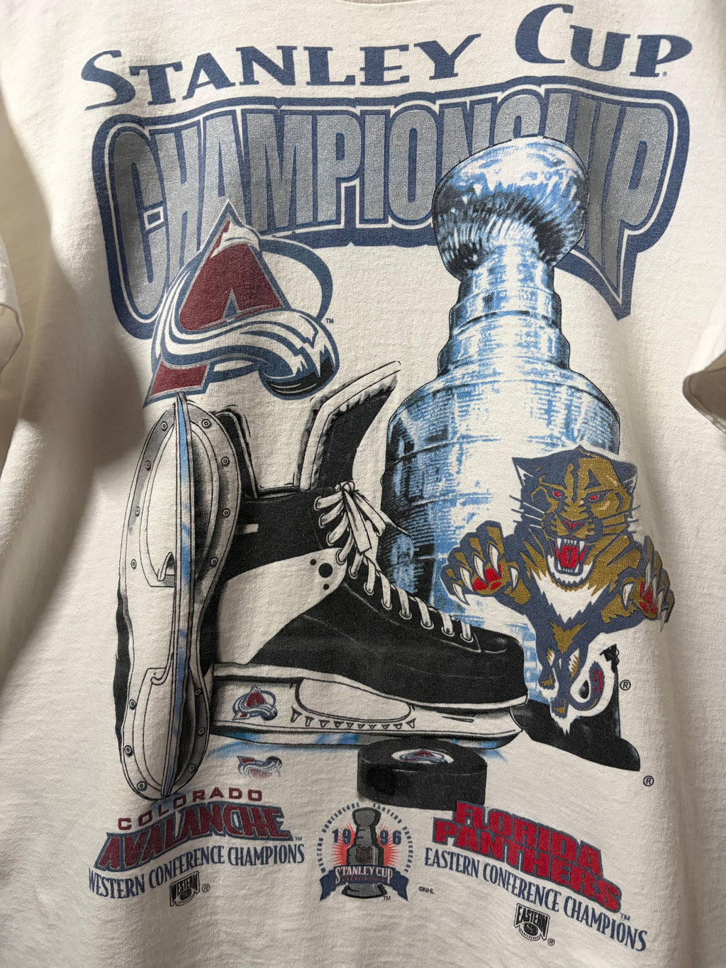 Vintage 1996 Avalanche/Panthers Stanley Cup Final T Shirt (XL)