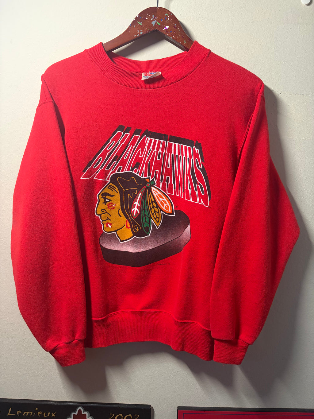 Vintage Blackhawks Crewneck Sweater (Large)