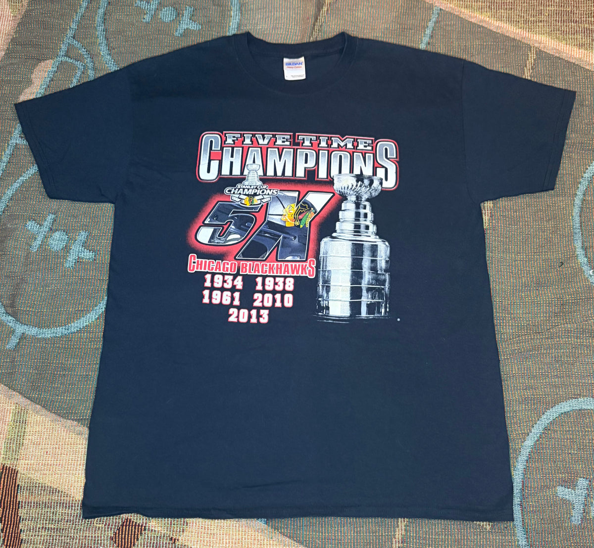 Blackhawks 2013 5X Champions T Shirt
