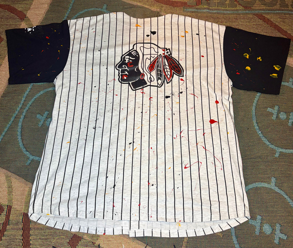 Vintage Blackhawks Custom “Splatter” Baseball Jersey