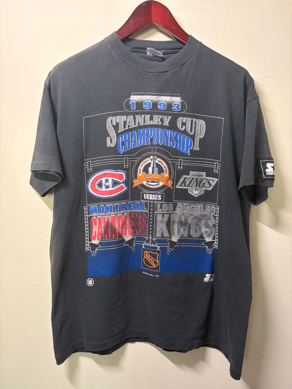 Vintage 1993 Montreal/Los Angeles Stanley Cup Final Starter T Shirt (L)