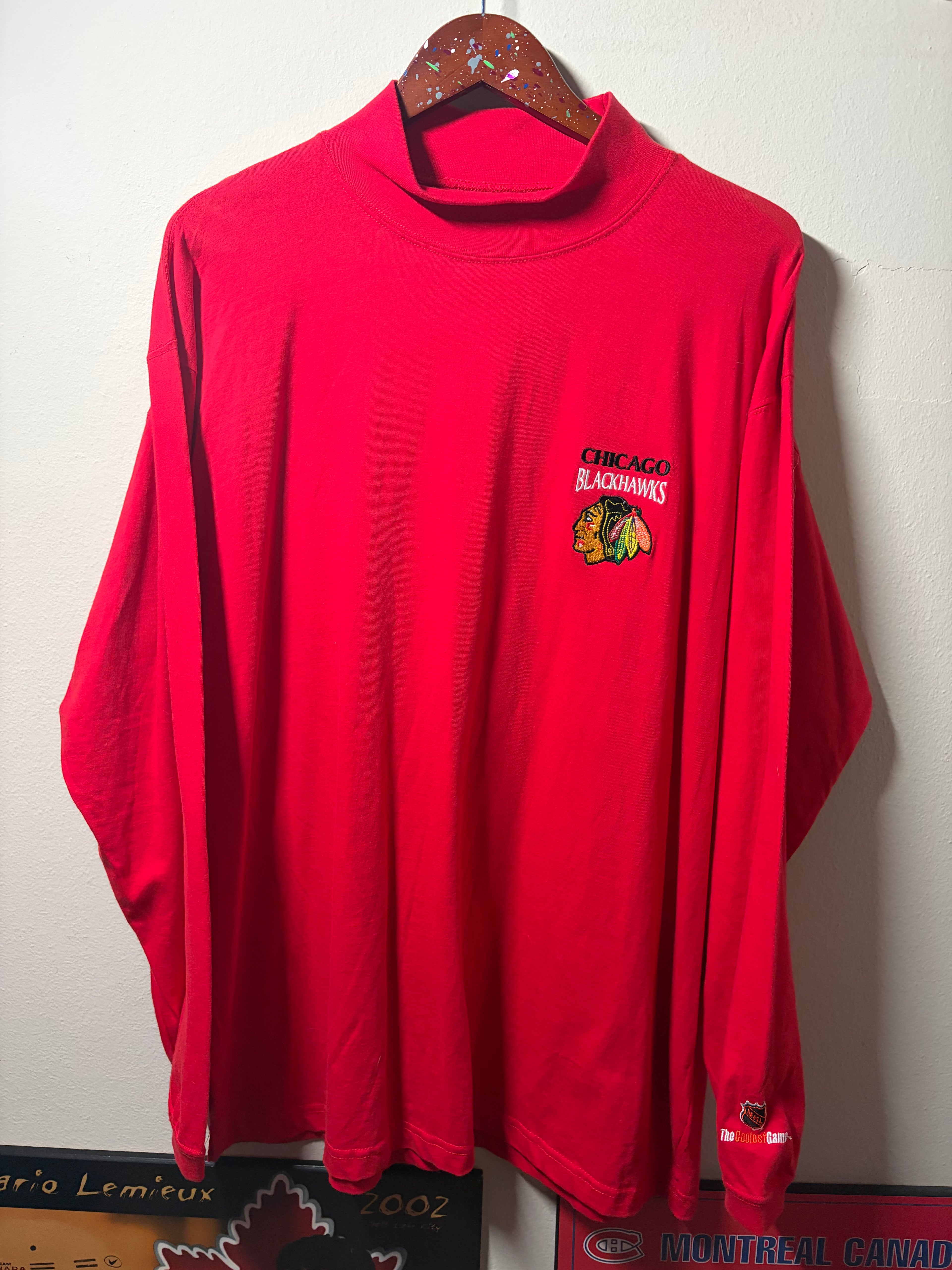 Vintage Blackhawks Turtleneck L/S Shirt (XL)