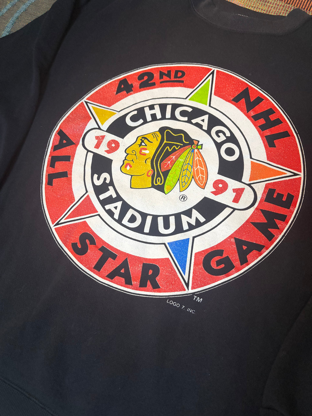 Vintage 1991 Chicago All Star Game Logo7 Crewneck