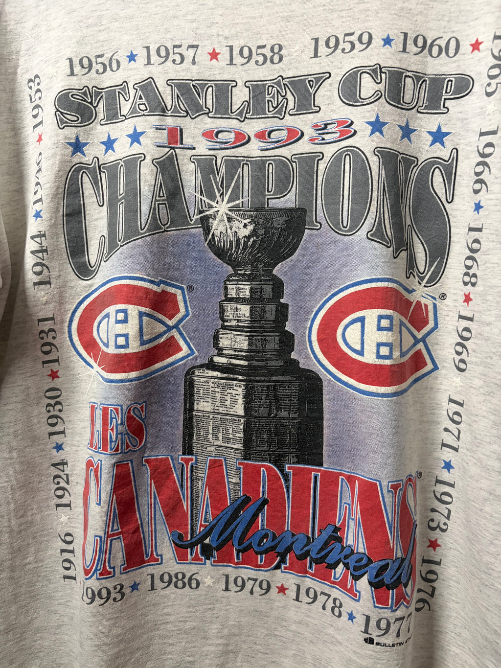 Vintage Montreal Canadiens Stanley Cup Champs T Shirt (L)