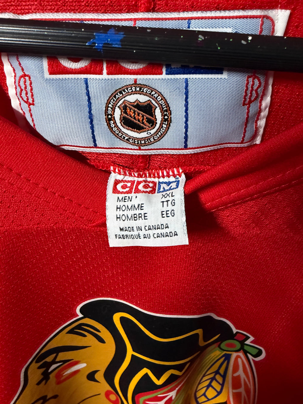 Vintage Blackhawks Chris Chelios #7 CCM Practice Jersey (XXL)