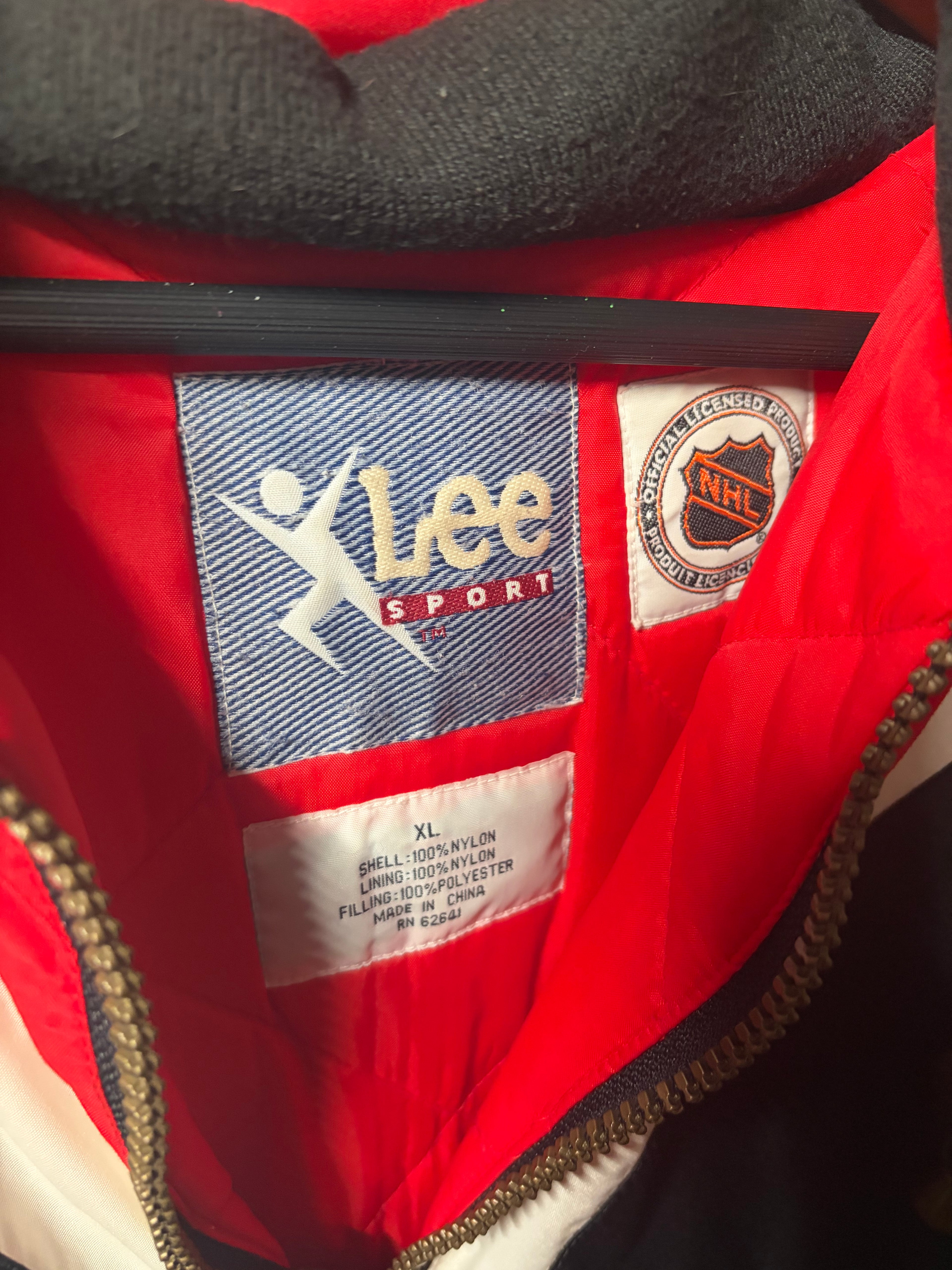 Vintage Blackhawks Lee Puffer Jacket (XL)