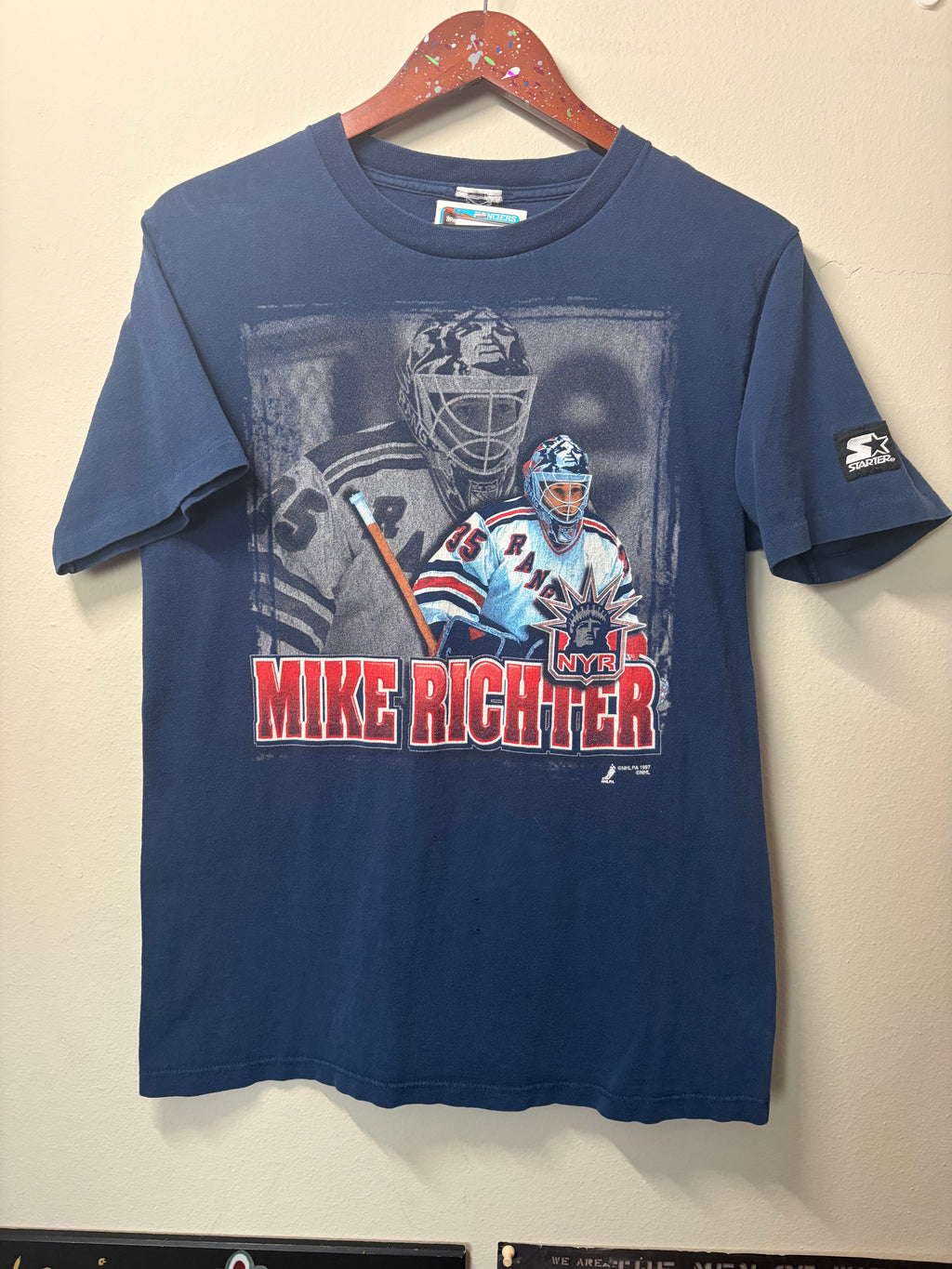 Vintage NY Rangers Mike Richter T Shirt (Medium)