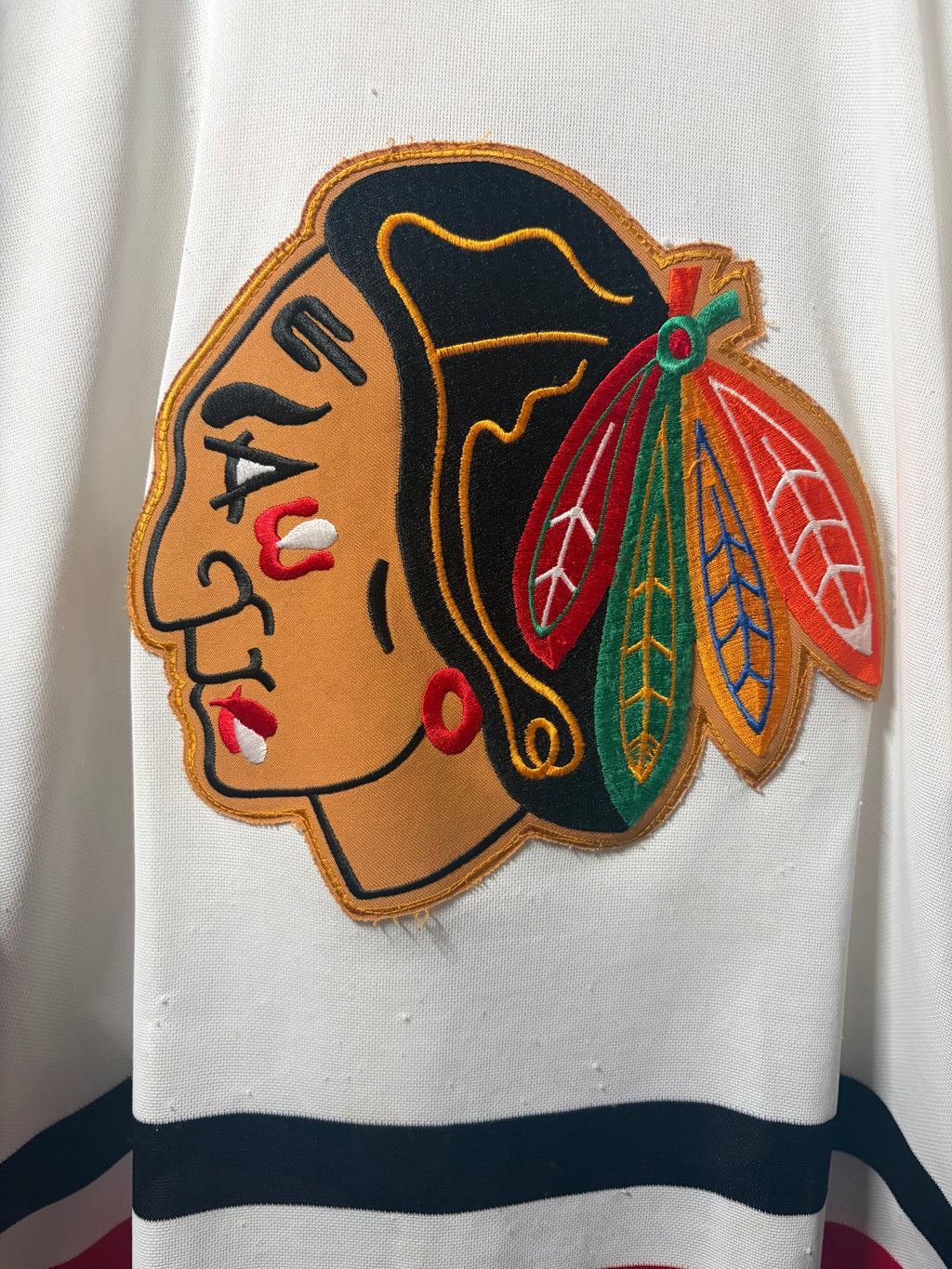 Vintage Blackhawks Airknit Jersey (Medium)