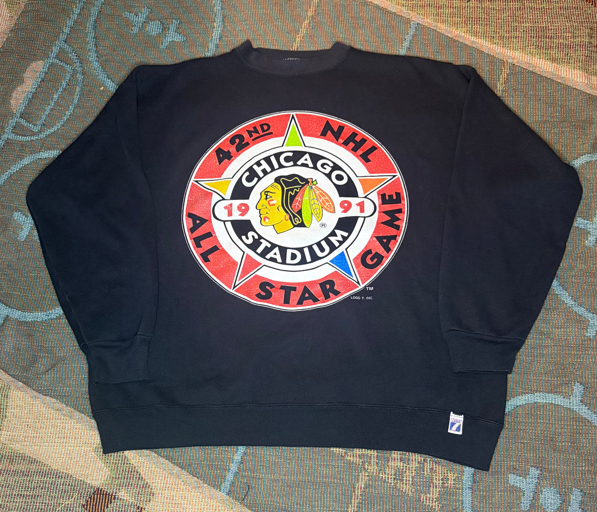 Vintage 1991 Chicago All Star Game Logo7 Crewneck