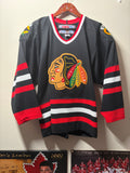 Vintage Blackhawks CCM Black Jersey (Small)