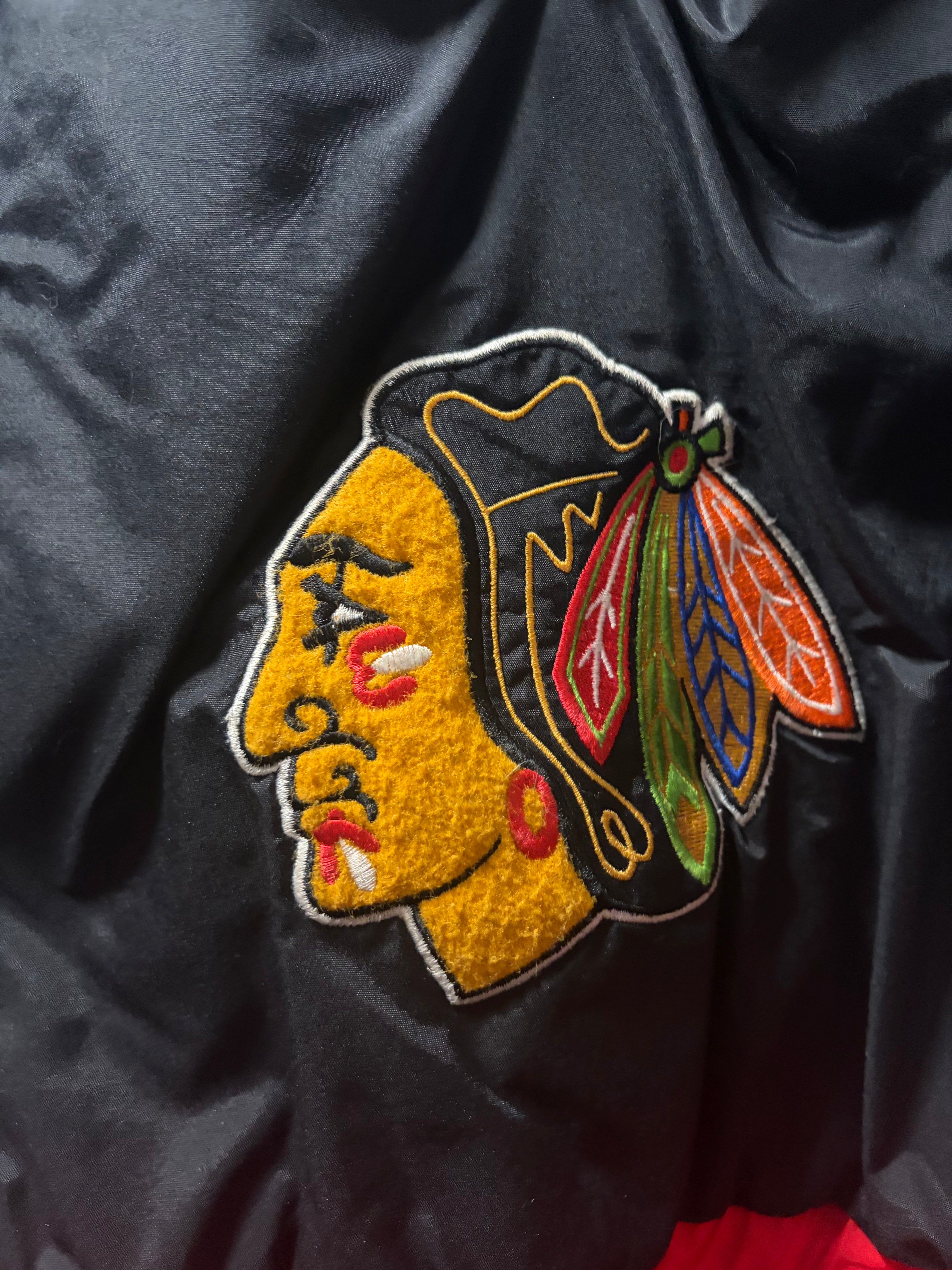 Vintage Blackhawks Lee Puffer Jacket (XL)