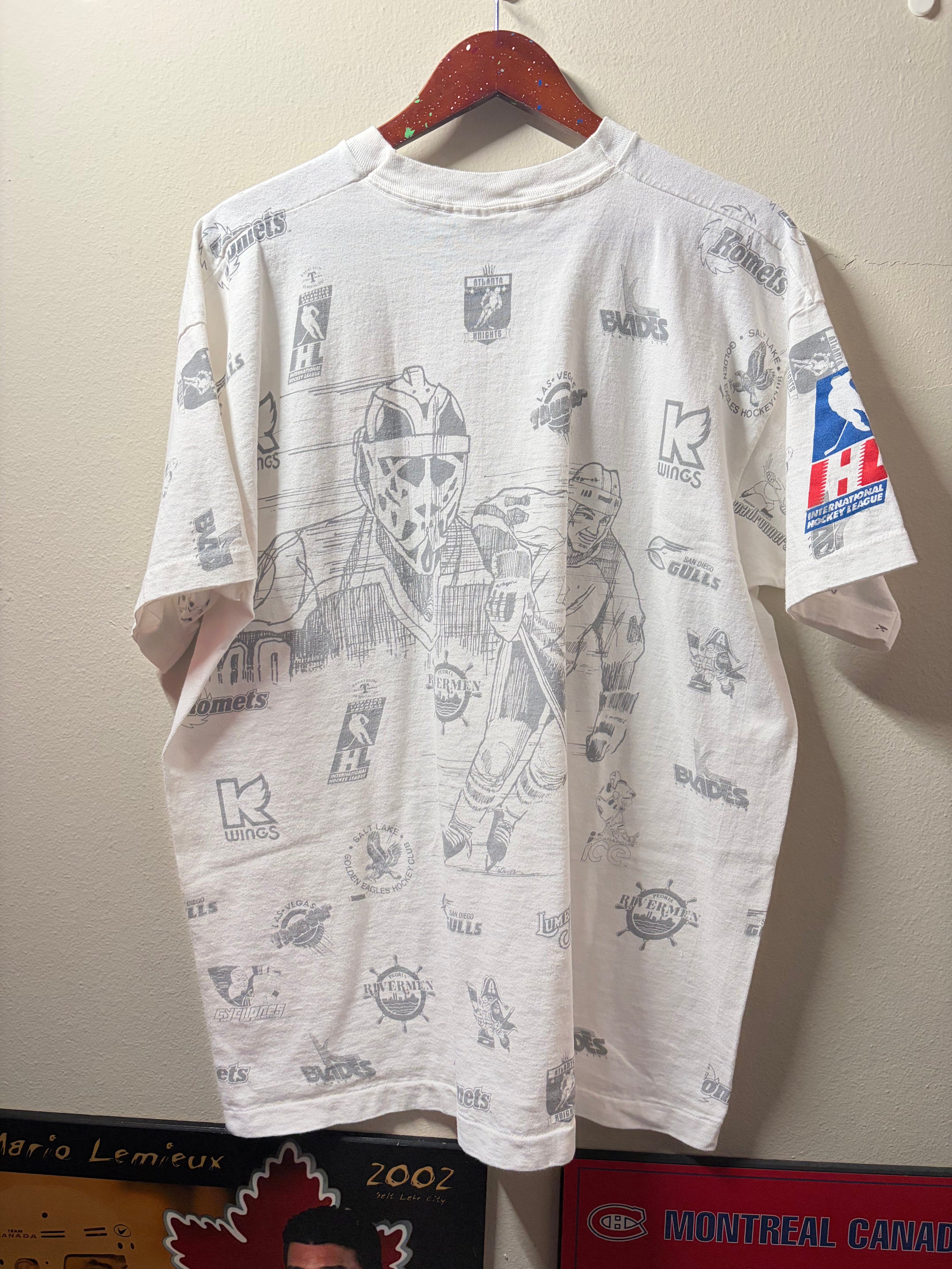 Vintage Peoria Rivermen IHL AOP T Shirt (XXL)