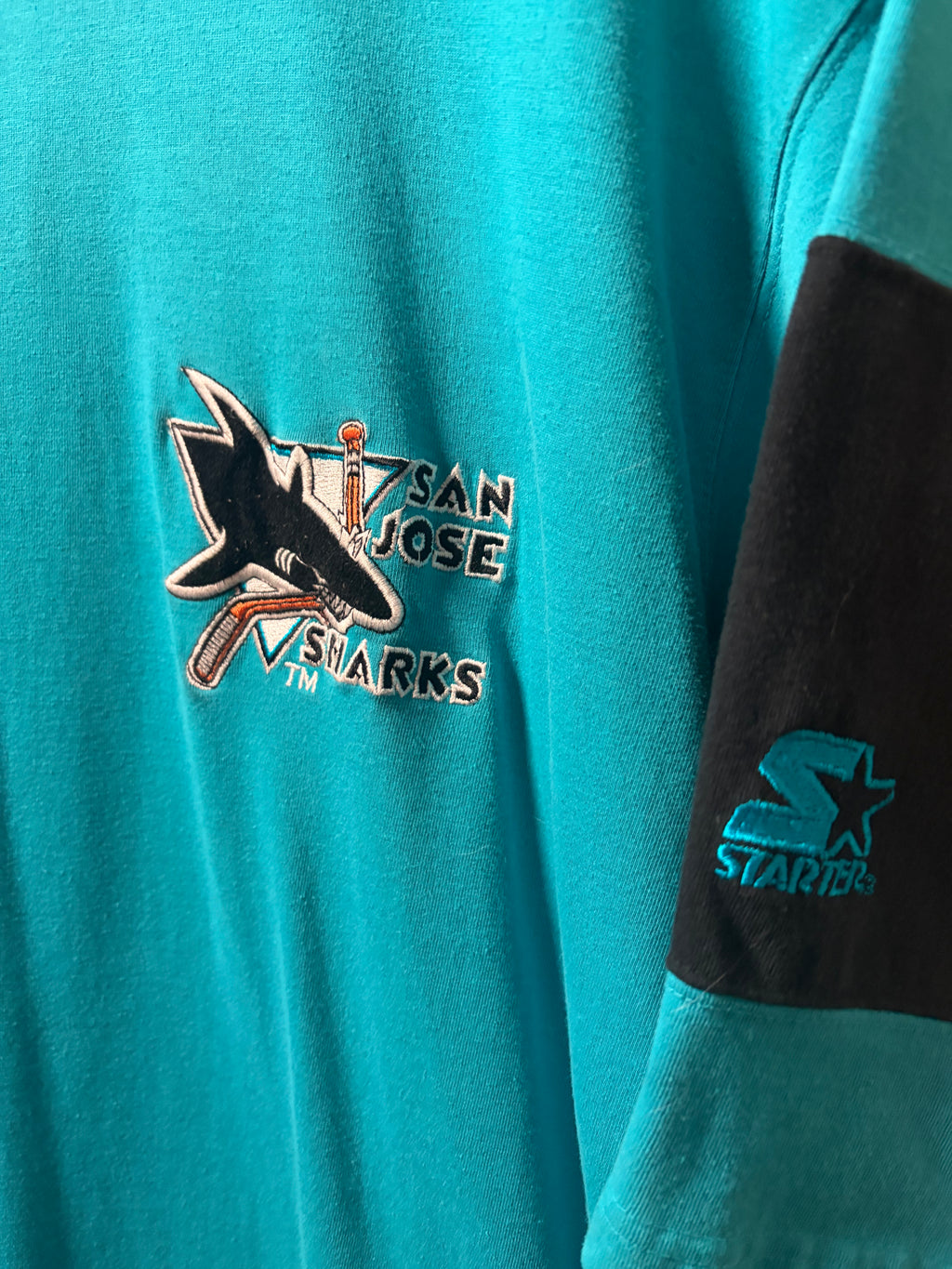 Vintage San Jose Sharks Starter T Shirt (Large)