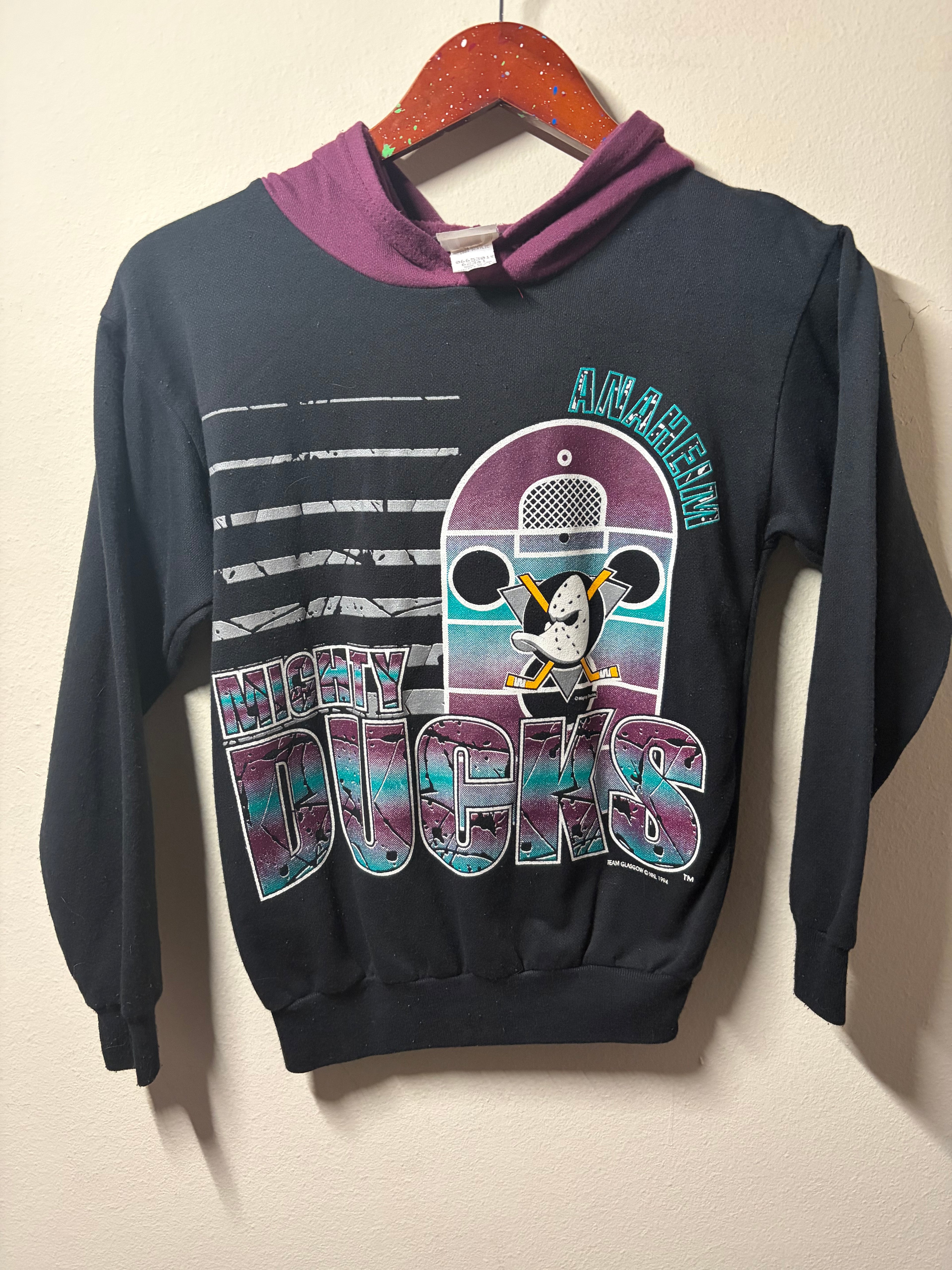 Vintage Anaheim Mighty Ducks Youth Hoodie (10/12)