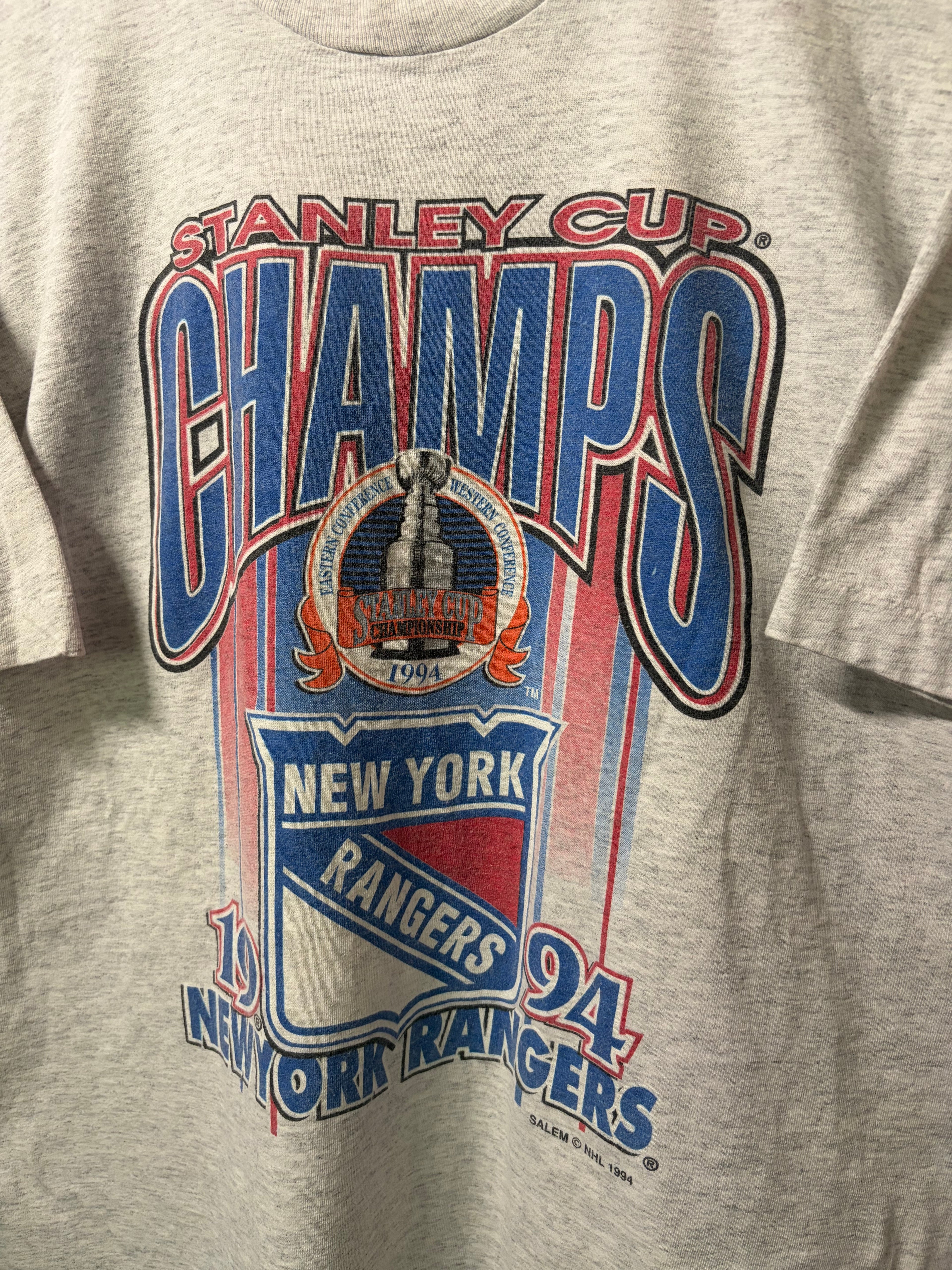 Vintage 1994 New York Rangers Stanley Cup Champs T Shirt (XL)