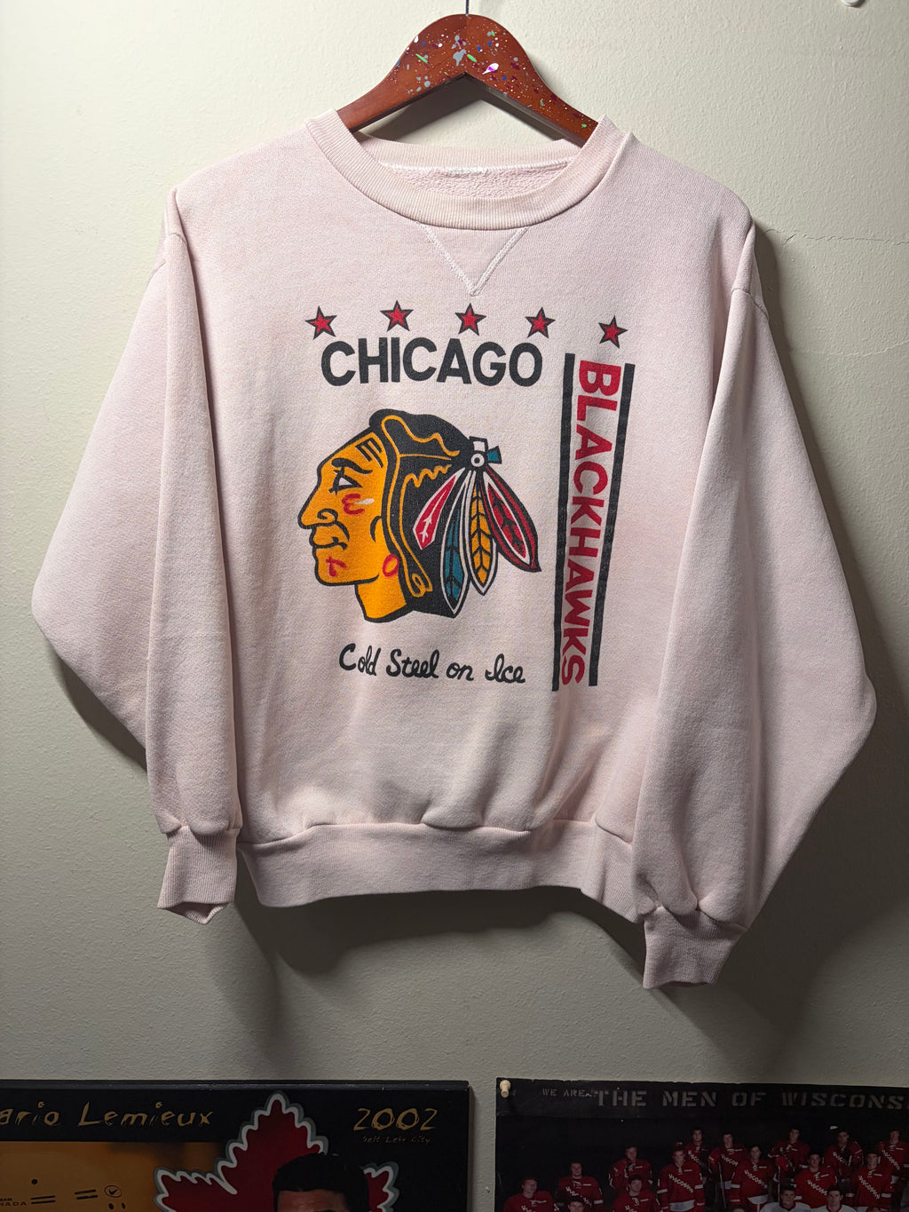 Vintage Blackhawks Crewneck Sweater (Medium)