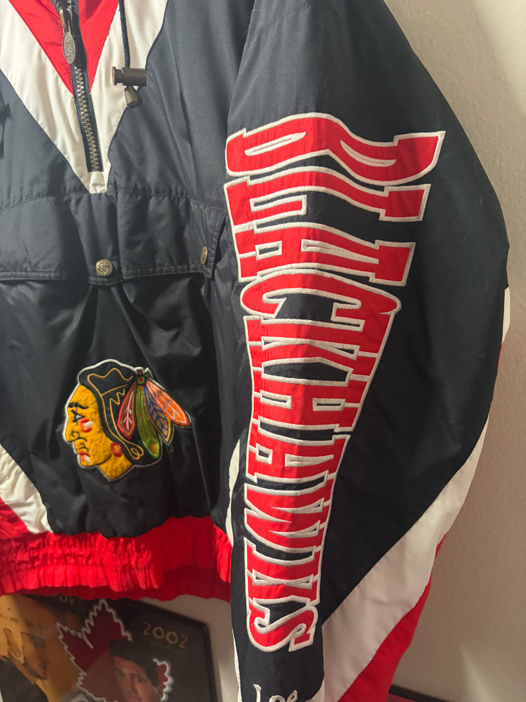 Vintage Blackhawks Lee Puffer Jacket (XL)