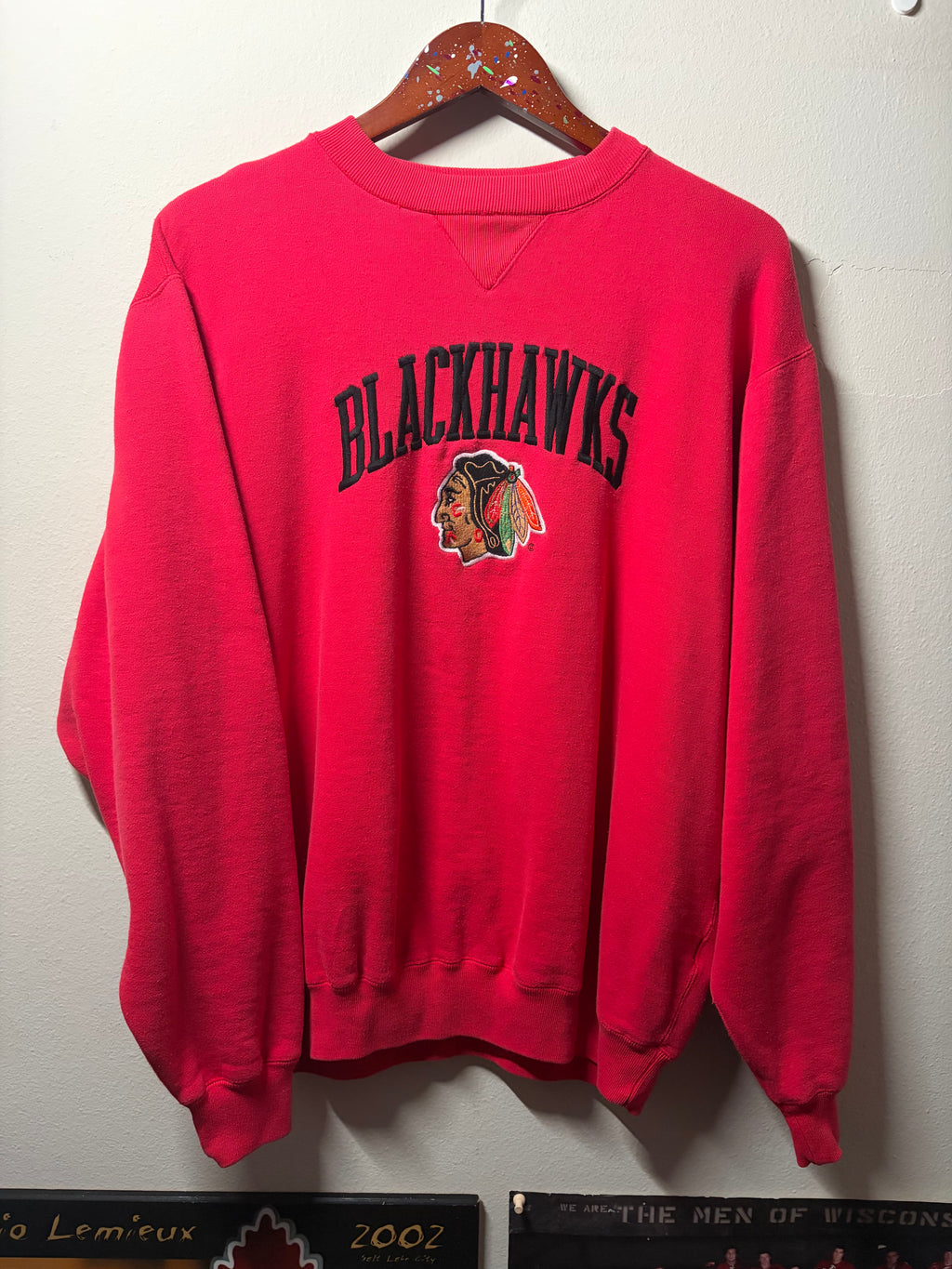 Vintage Blackhawks Logo7 Crewneck Sweater (Large)