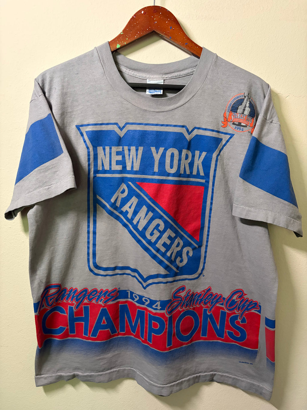 Vintage 1994 NY Rangers Stanley Cup Champs Salem Sportswear AOP (L)