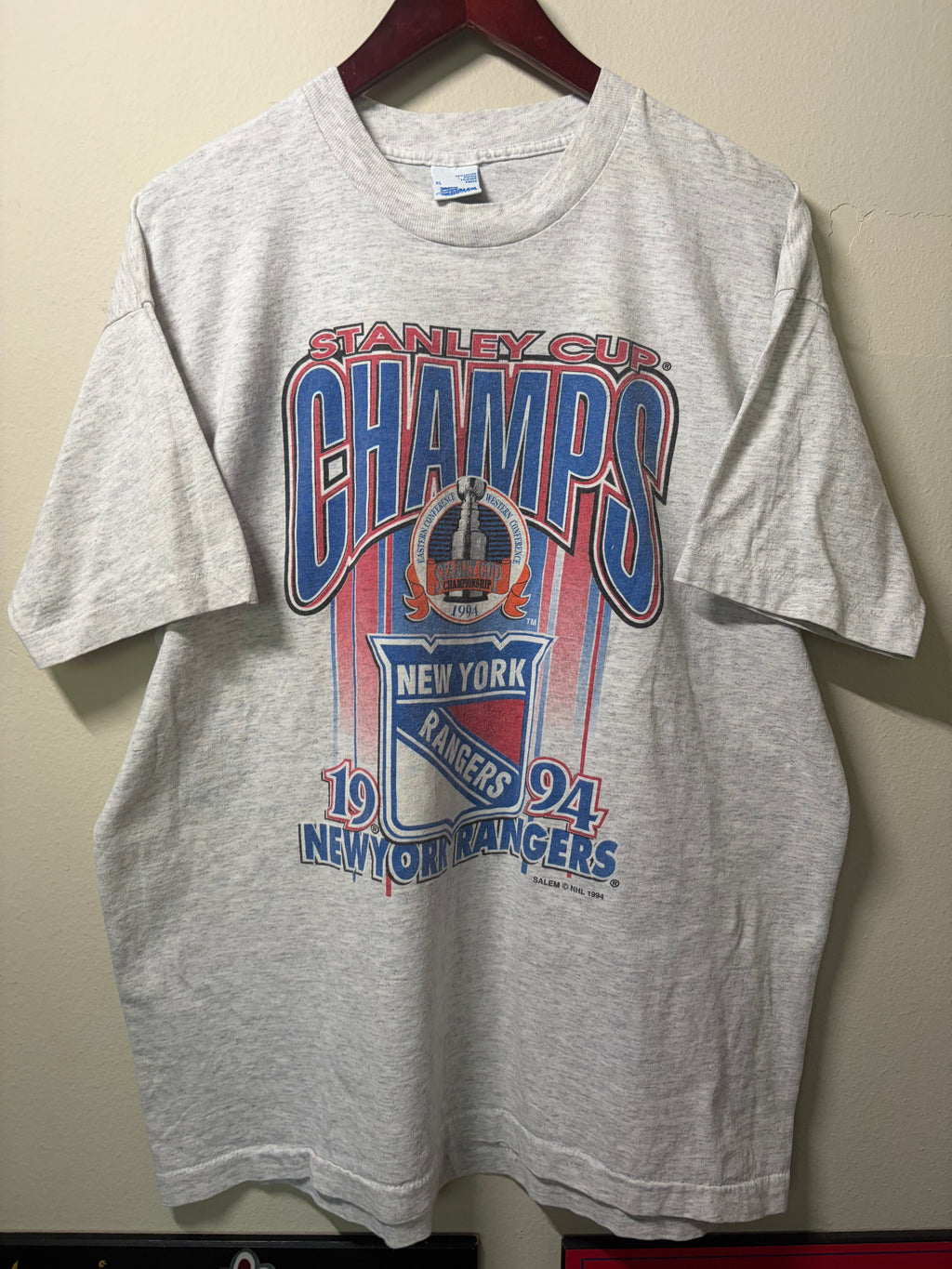 Vintage 1994 New York Rangers Stanley Cup Champs T Shirt (XL)