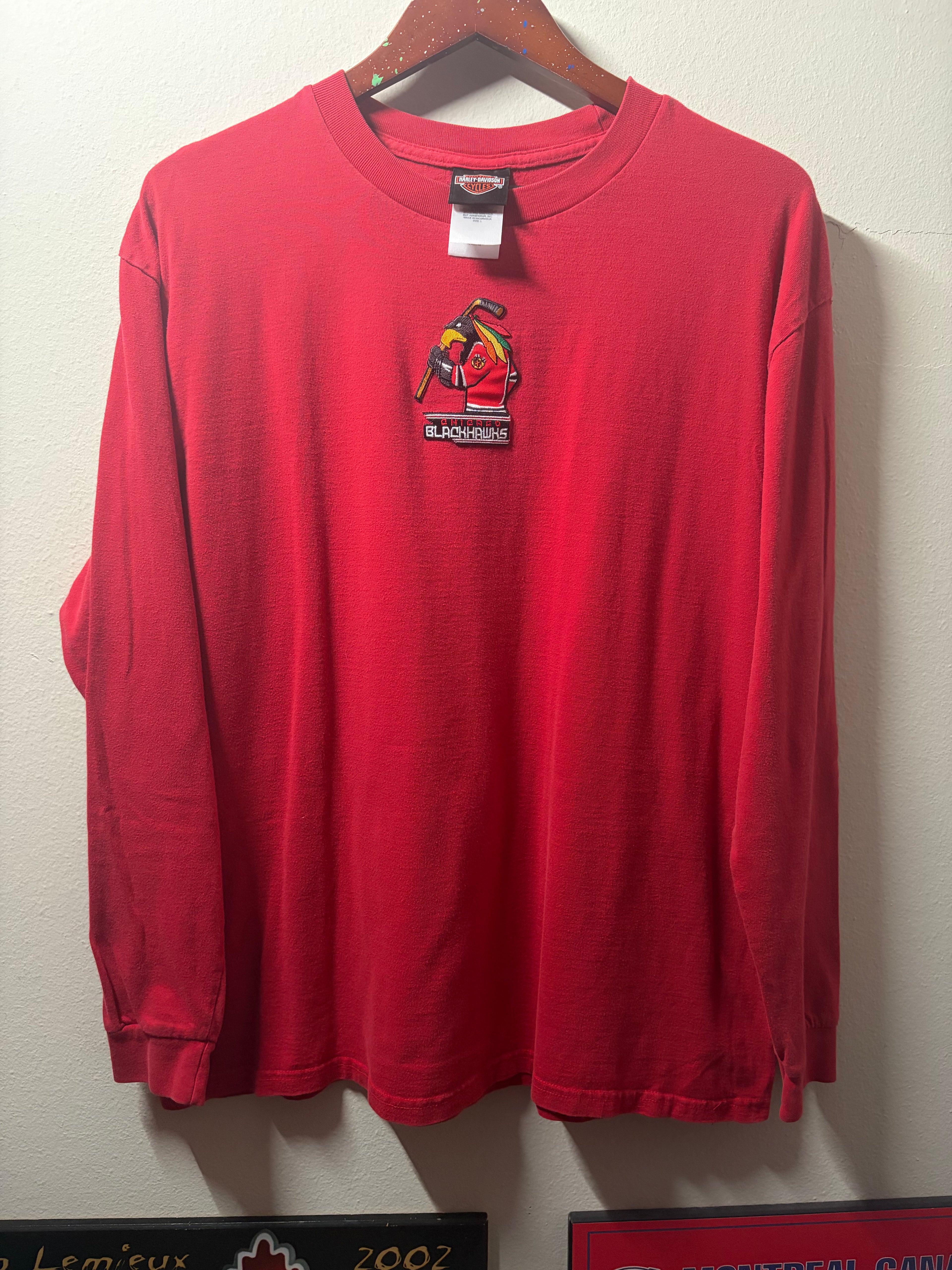Blackhawks / HD Motorcycles “Upcycled” T Shirt (L)