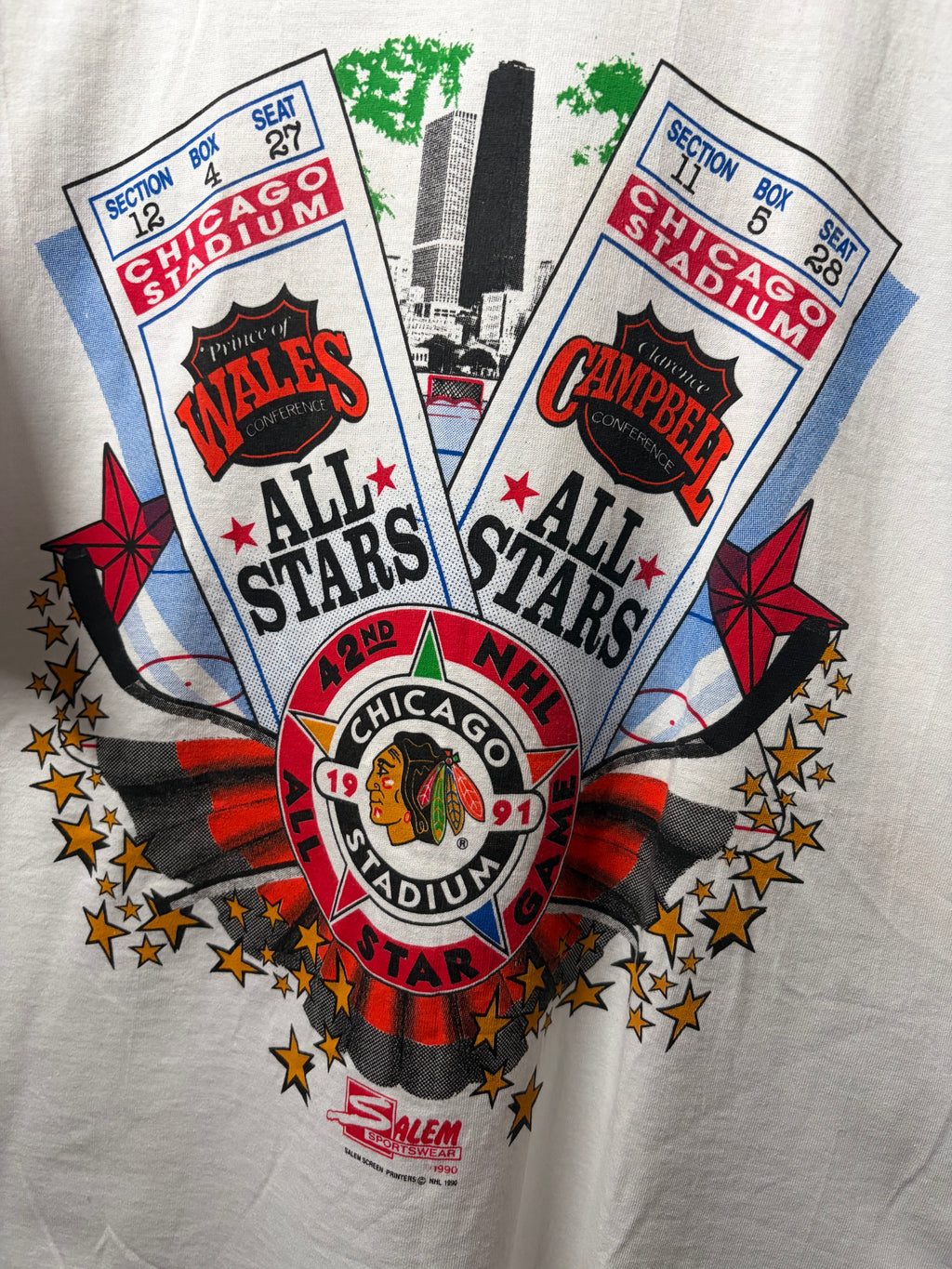 Vintage ‘91 NHL All Star Game Salem Sportswear T Shirt (XL)