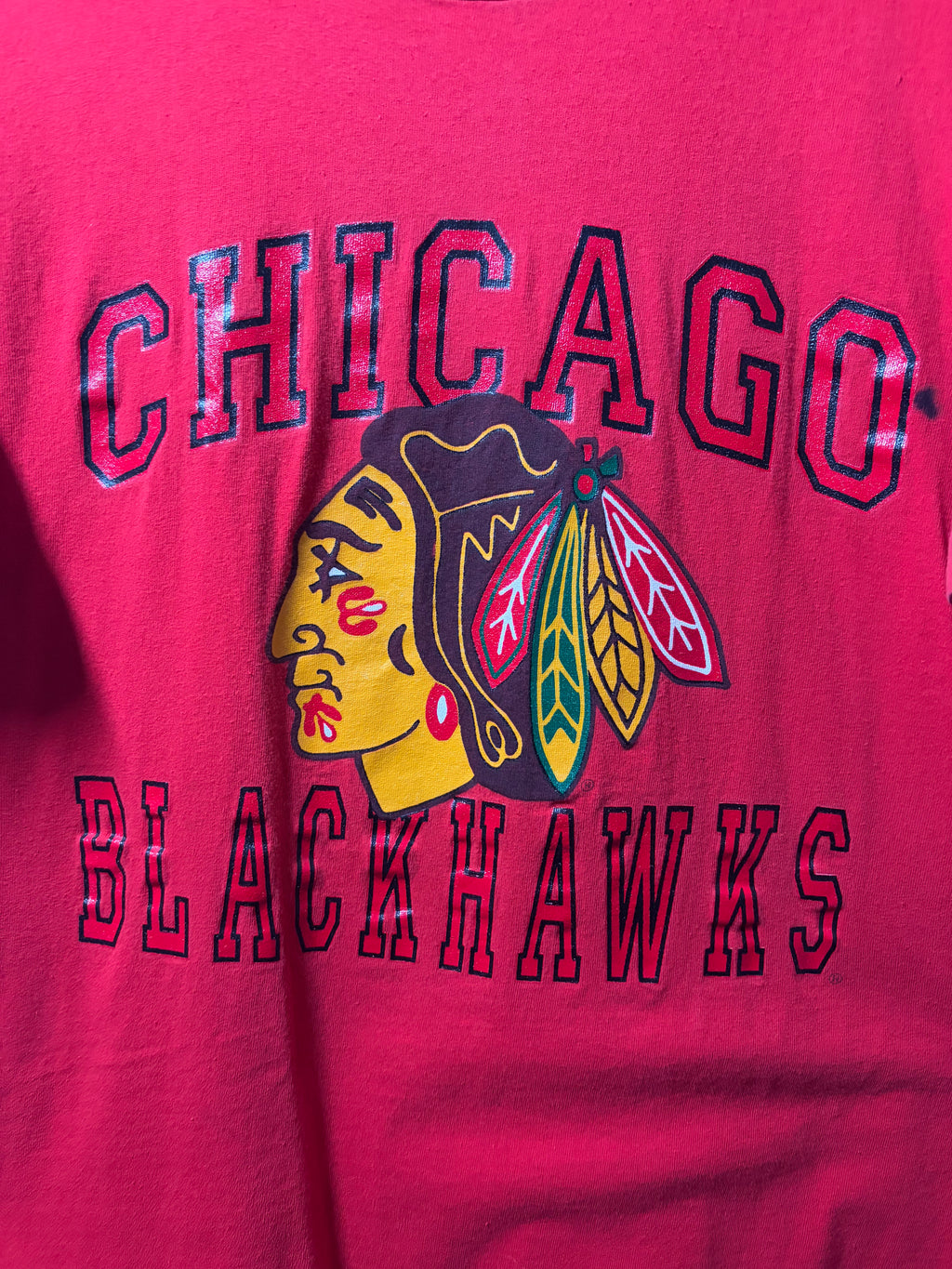 Vintage Blackhawks Champion T Shirt (XL)